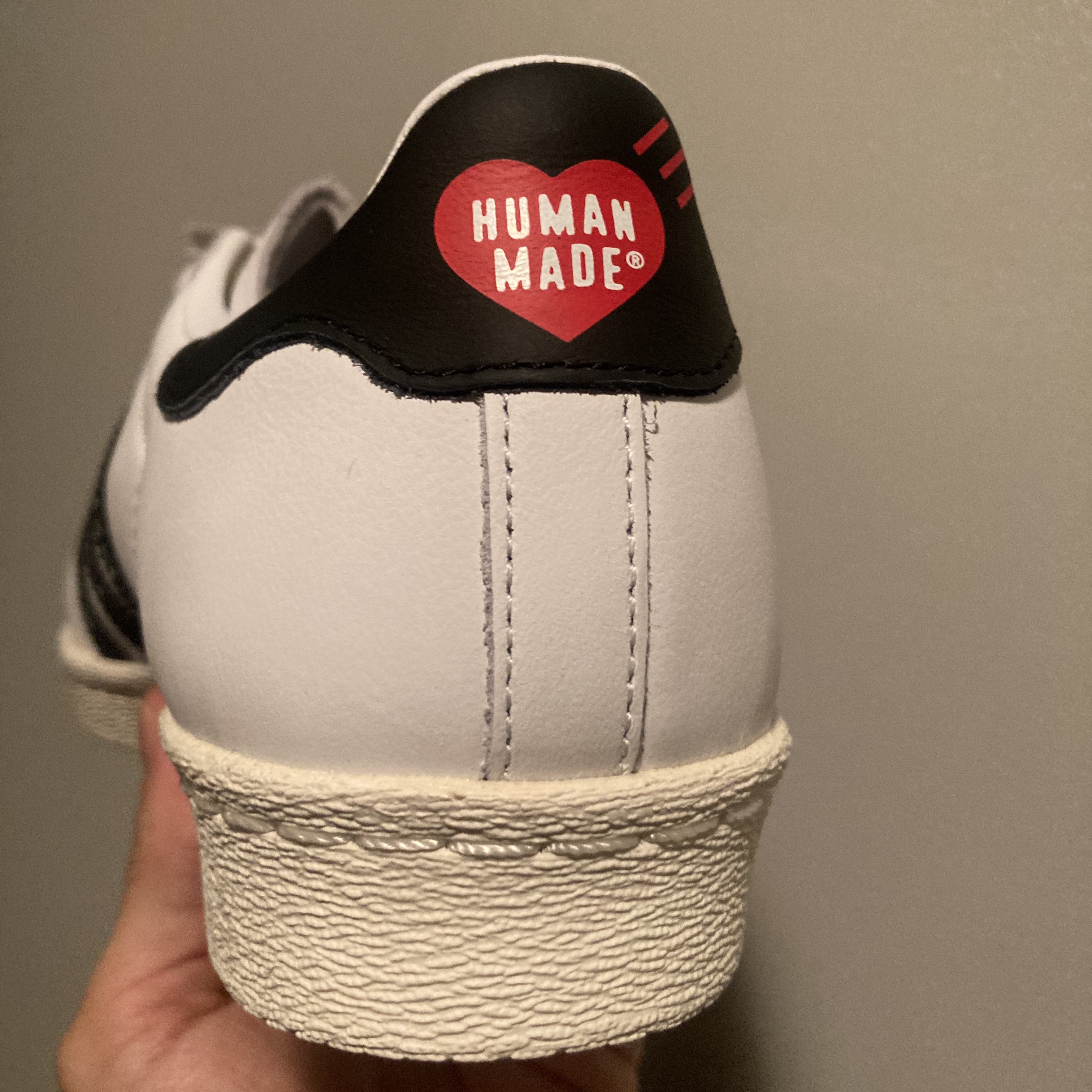 Adidas x Human Made Superstar White Black 착용 스타일 - 1
