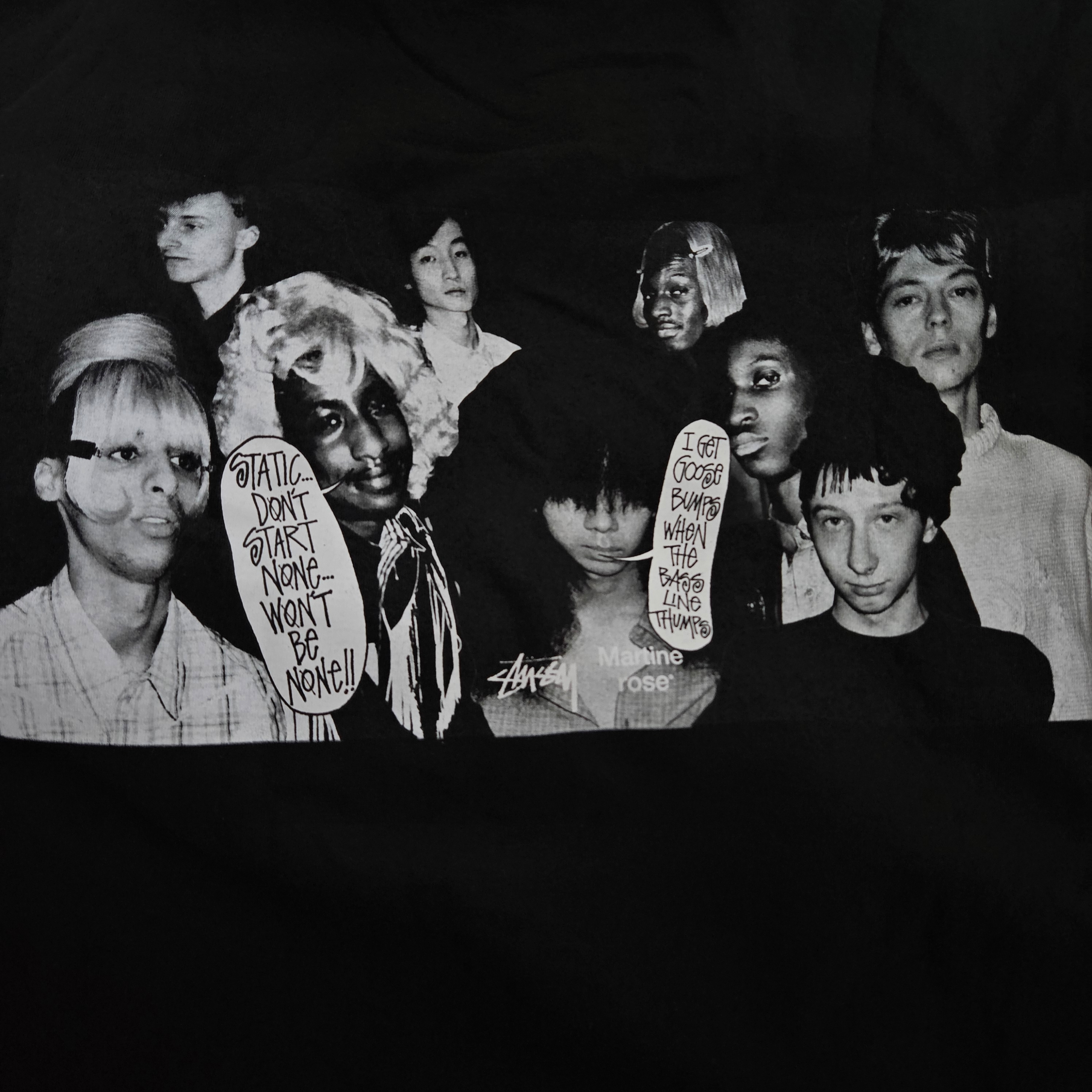 Stussy x Martine Rose Collage Pigment Dyed T-Shirt Black 착용 스타일