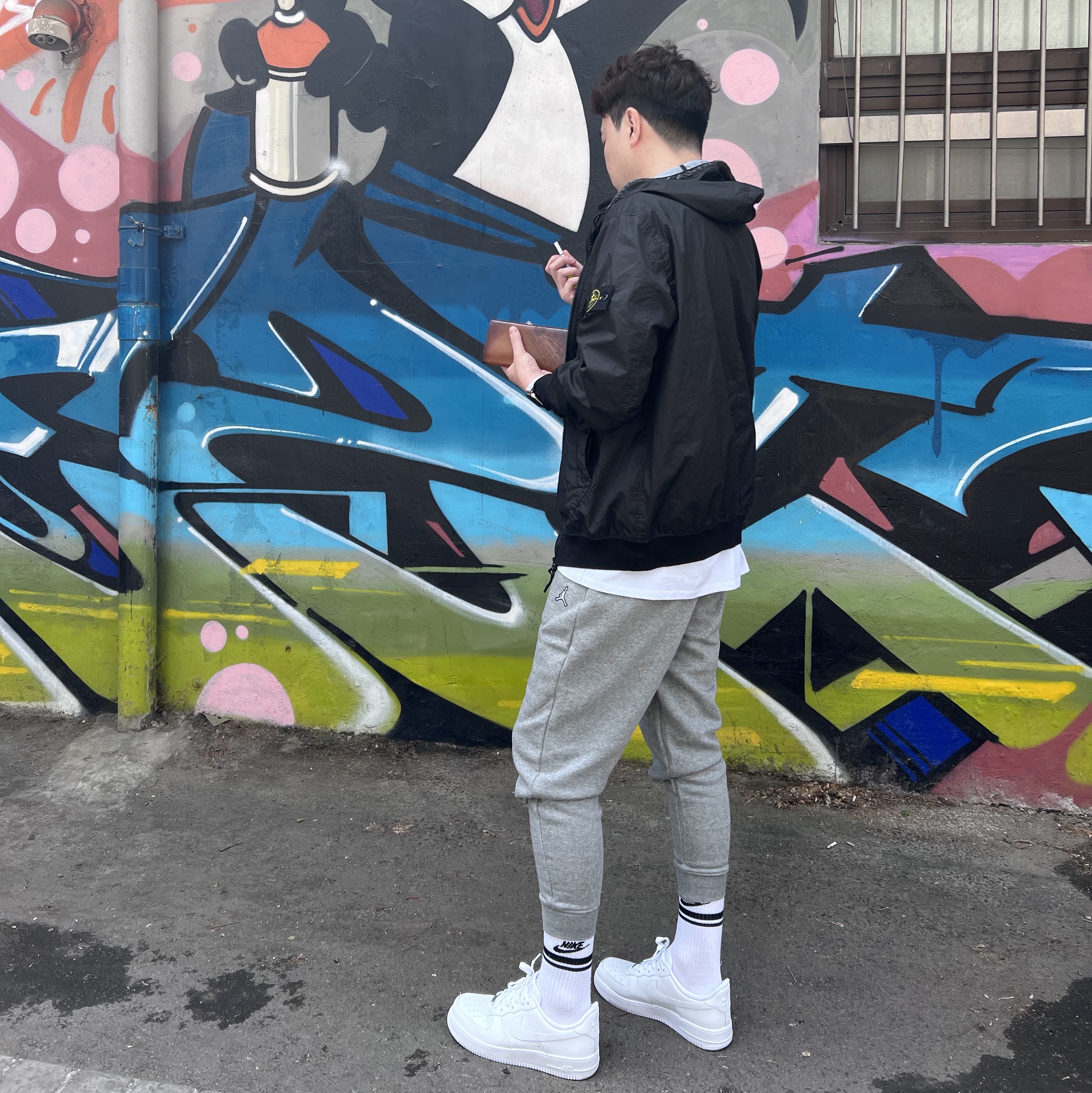 Stone Island 40723 Membrana 3L TC Hooded Jacket Black - 23SS, Nike Air Force 1 '07 Low White 착용 스타일