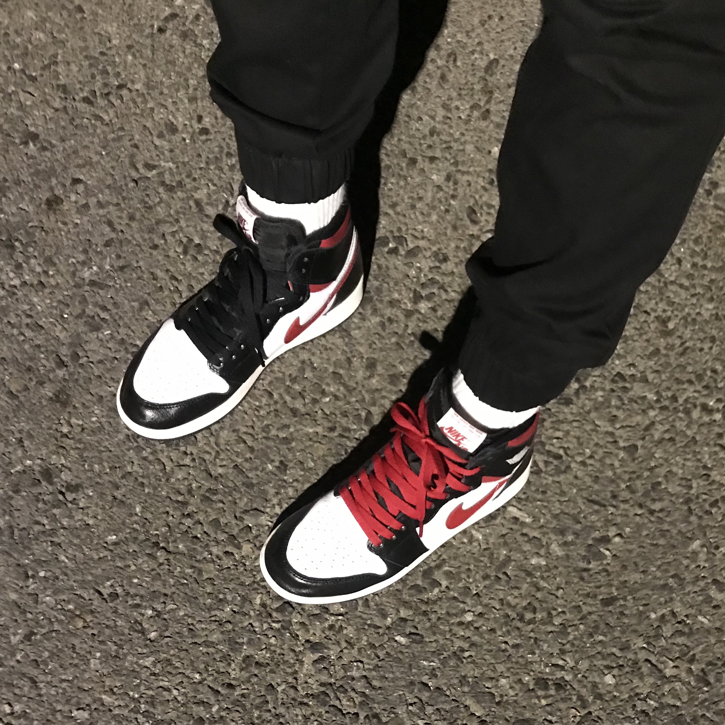 (GS) Jordan 1 Retro High OG Gym Red 착용 스타일