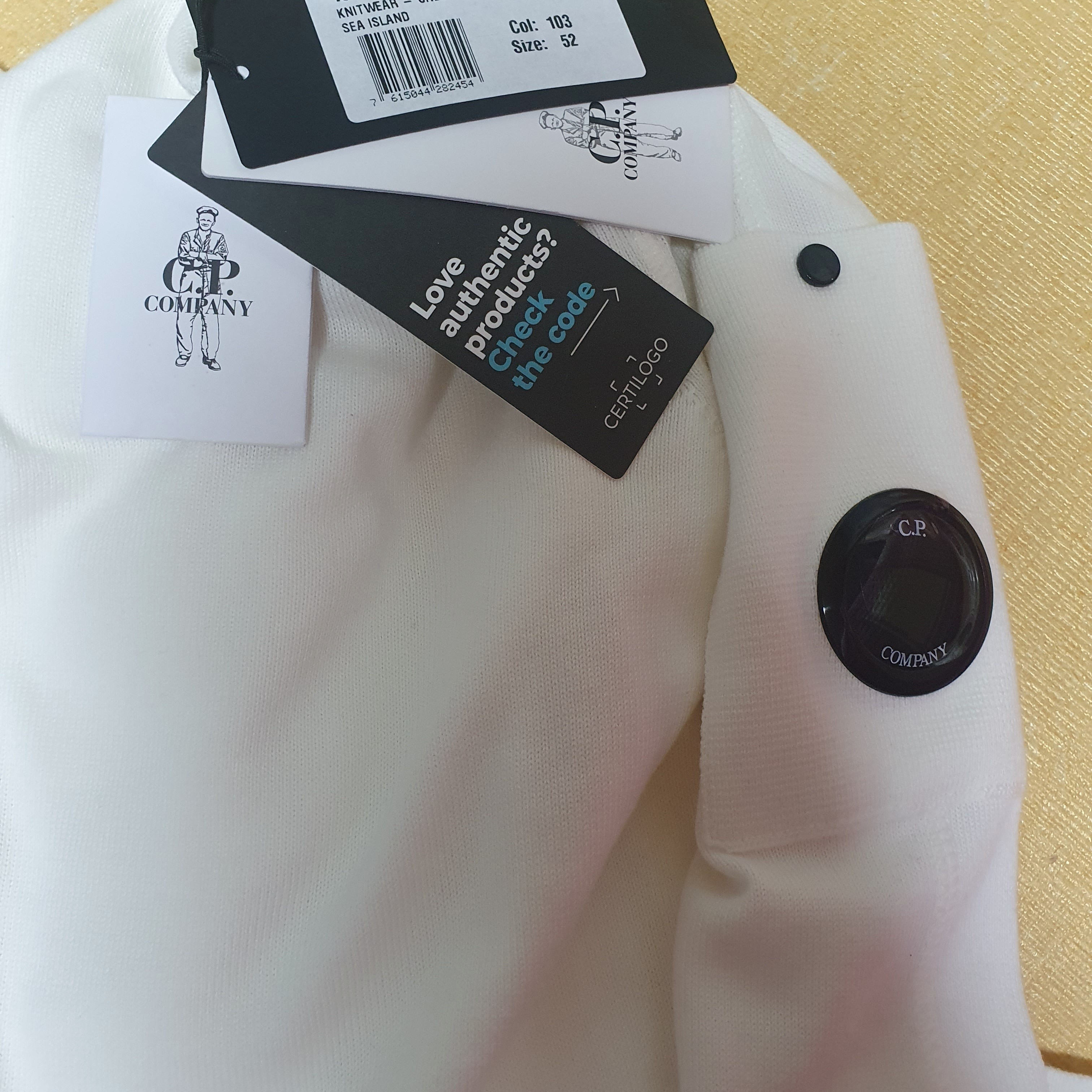 C.P. Company Sea Island Medium Sweater Gauze White - 21SS 착용 스타일