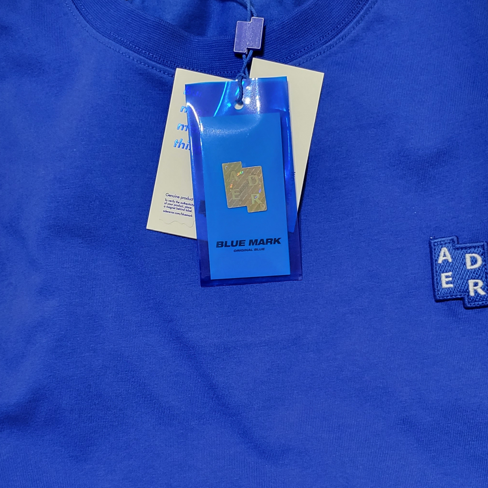 Ader Error Sig; TRS/BL Tag T-Shirt 01 Z-Blue 착용 스타일