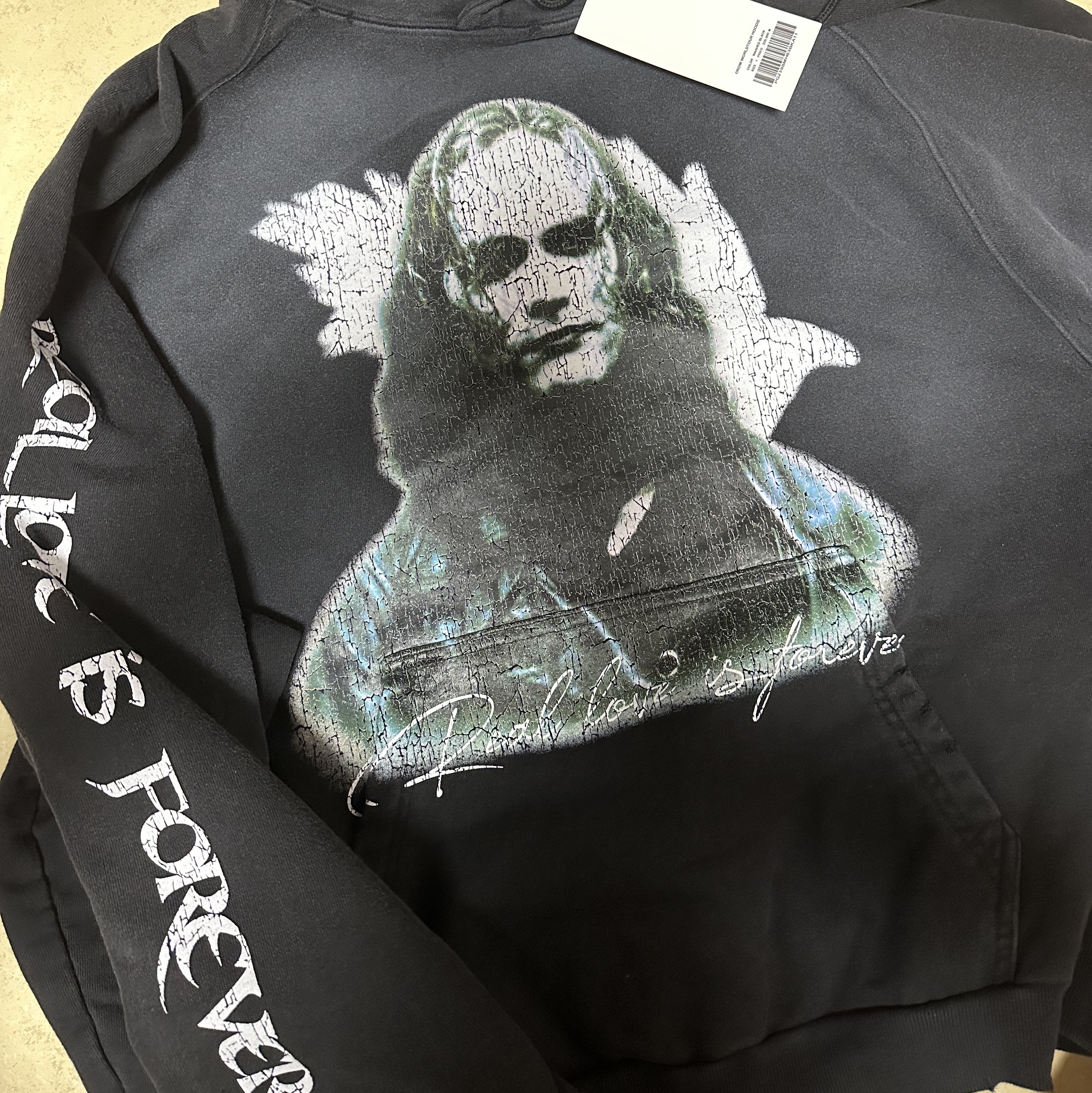 Project G/R Crow Worldtour Hoodie Washed Black 착용 스타일 - 4