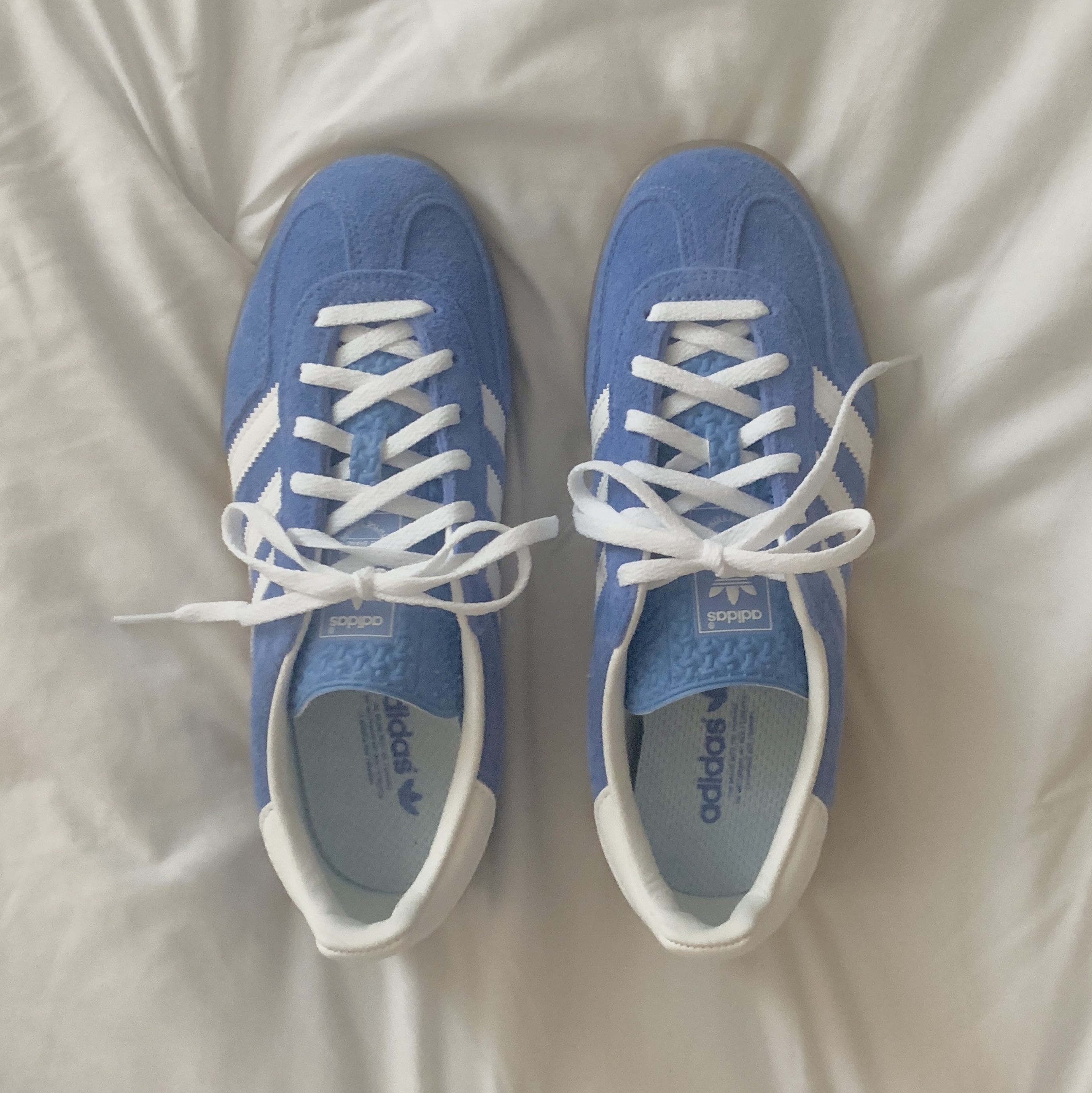 (W) Adidas Gazelle Indoor Blue Fusion Cloud White 착용 스타일 - 4