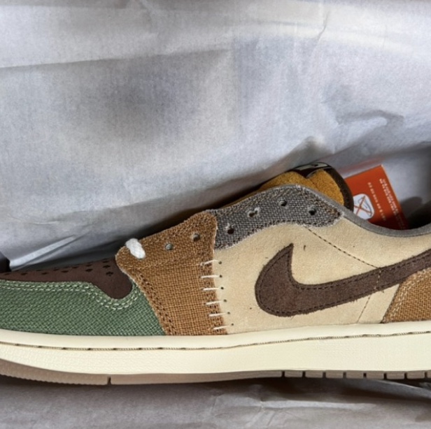 Jordan 1 x Zion Williamson Retro Low OG Flax and Oil Green 착용 스타일