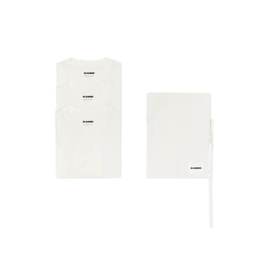 질 샌더 오가닉 코튼 티셔츠 세트 옵틱 화이트 (3팩)