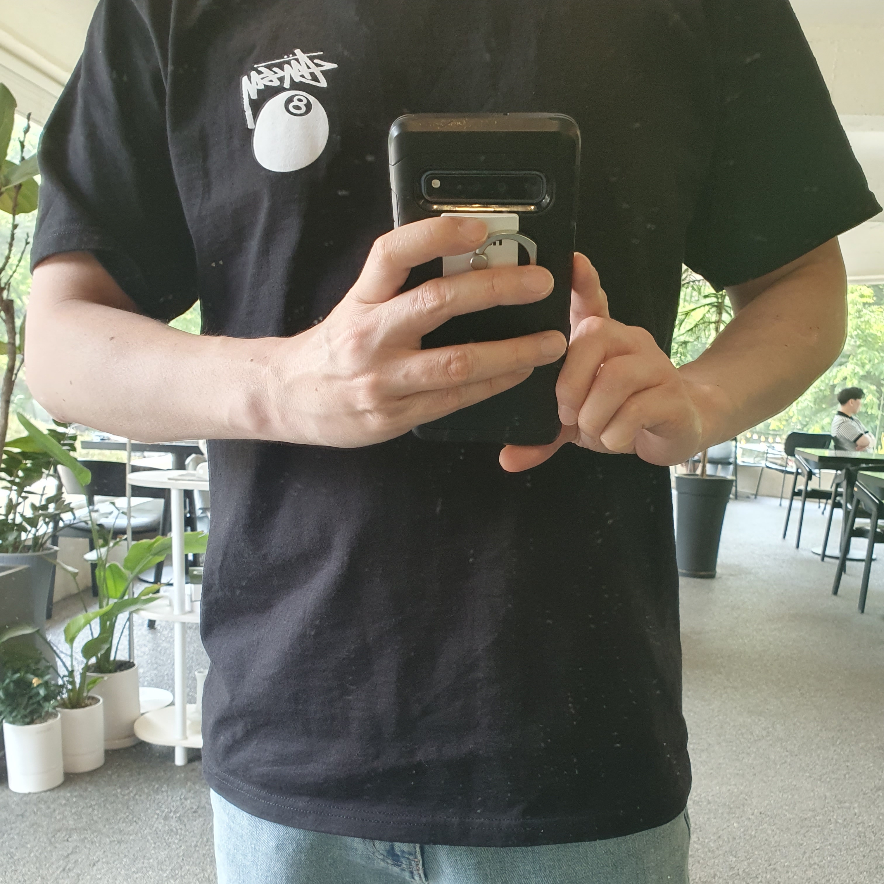 Stussy Billiards T-Shirt Black 착용 스타일