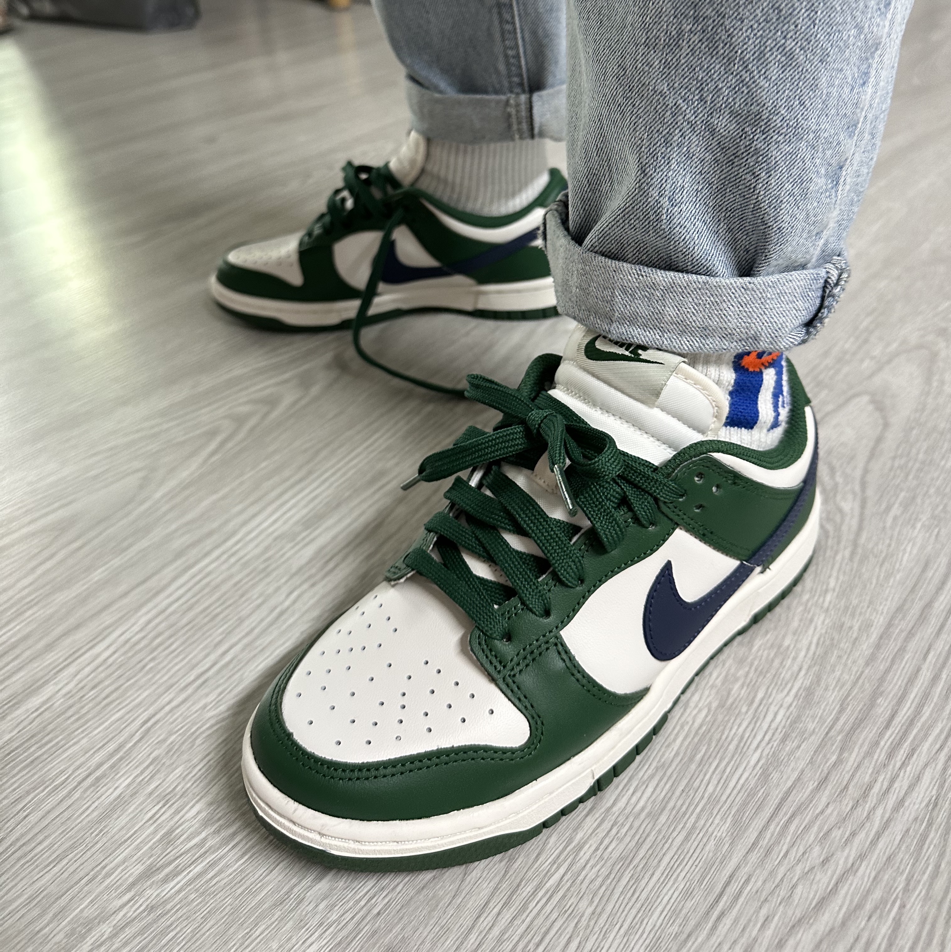 (W) Nike Dunk Low Gorge Green 착용 스타일 - 1