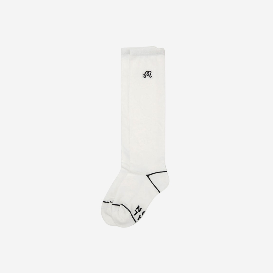 (W) Malbon Golf M Script Knee Socks White 상세 이미지 1