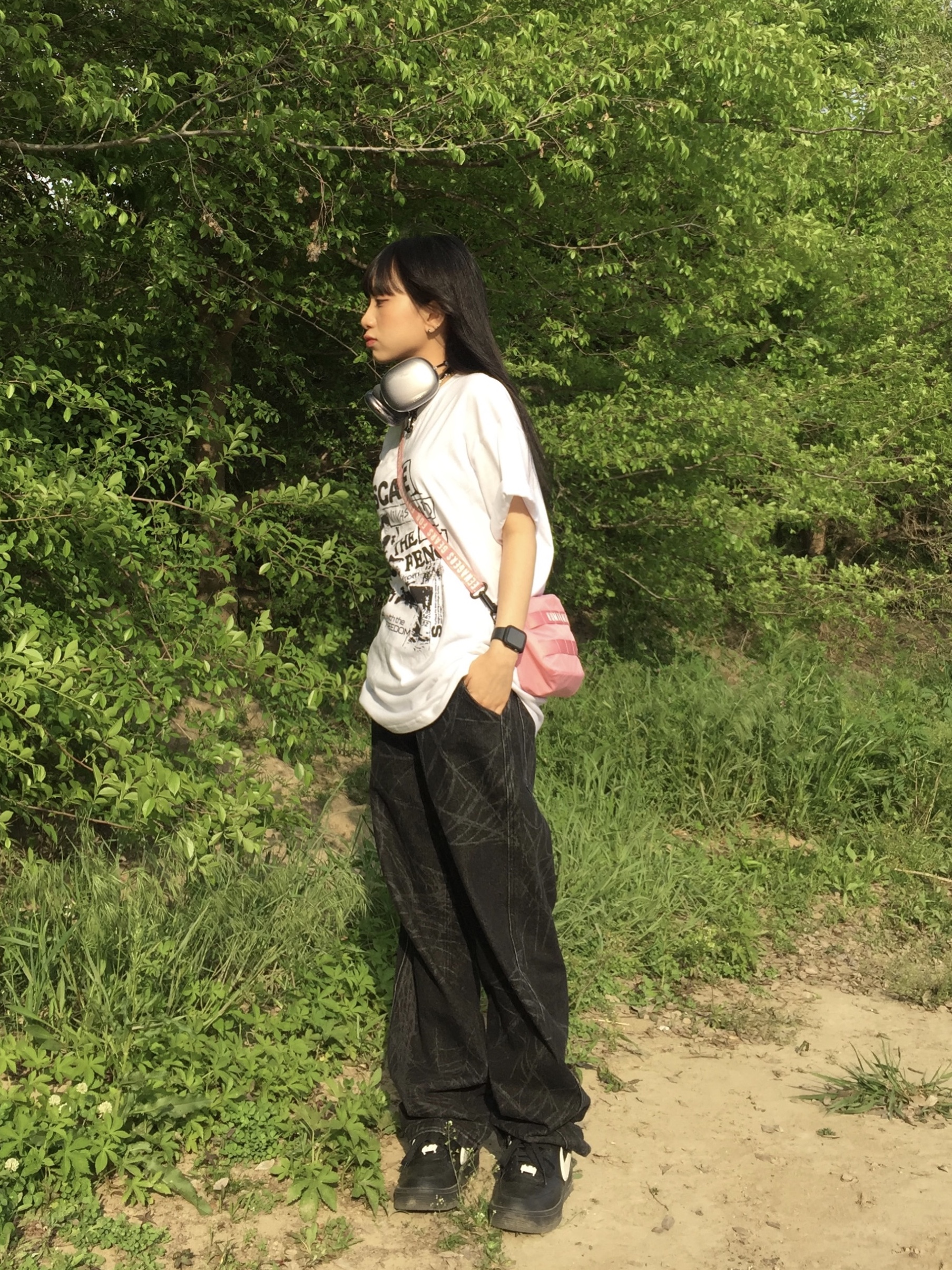 Human Made Military Pouch #1 Pink, Nike x Ambush Air Force 1 Low SP Black 착용 스타일 - 2