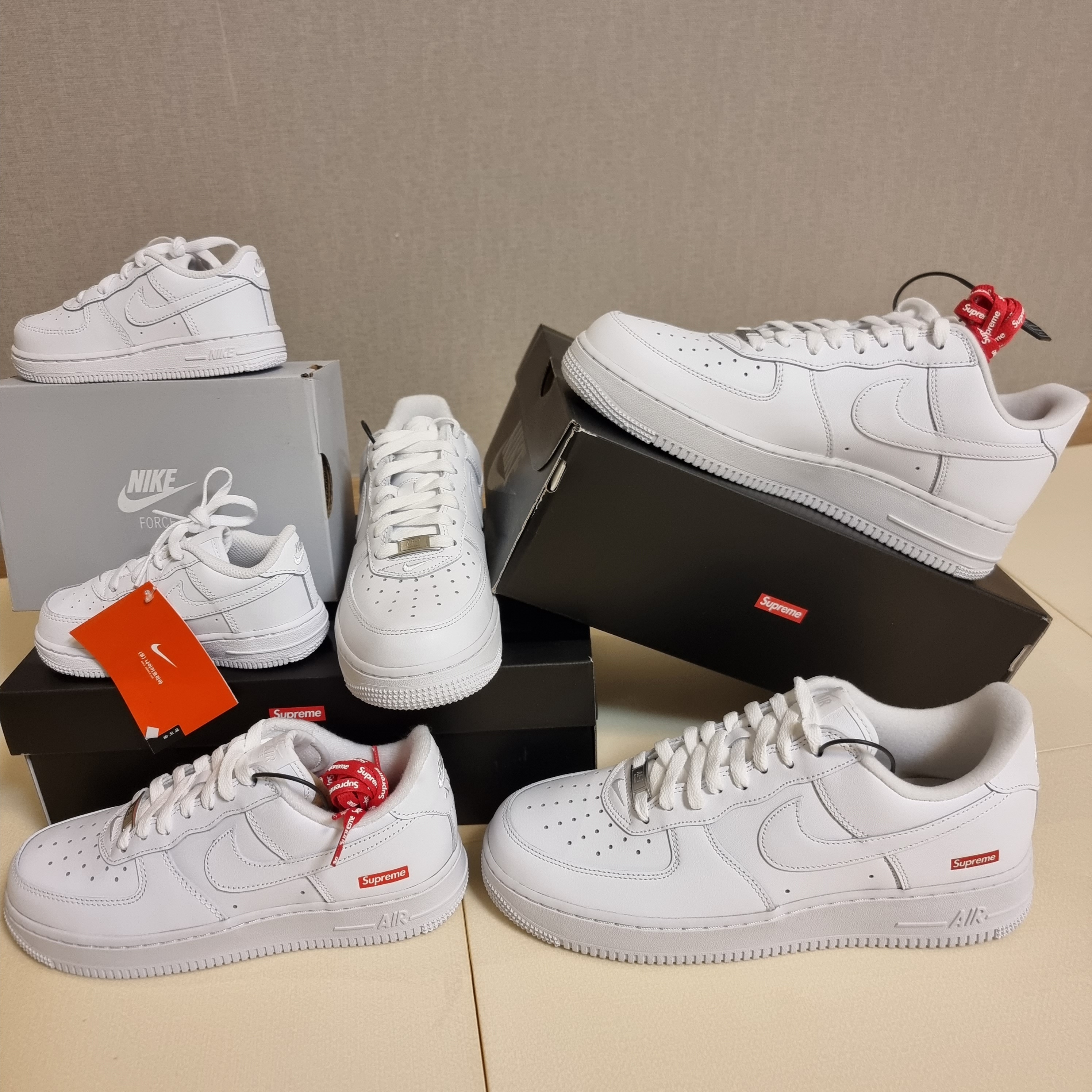 Nike x Supreme Air Force 1 Low White 착용 스타일
