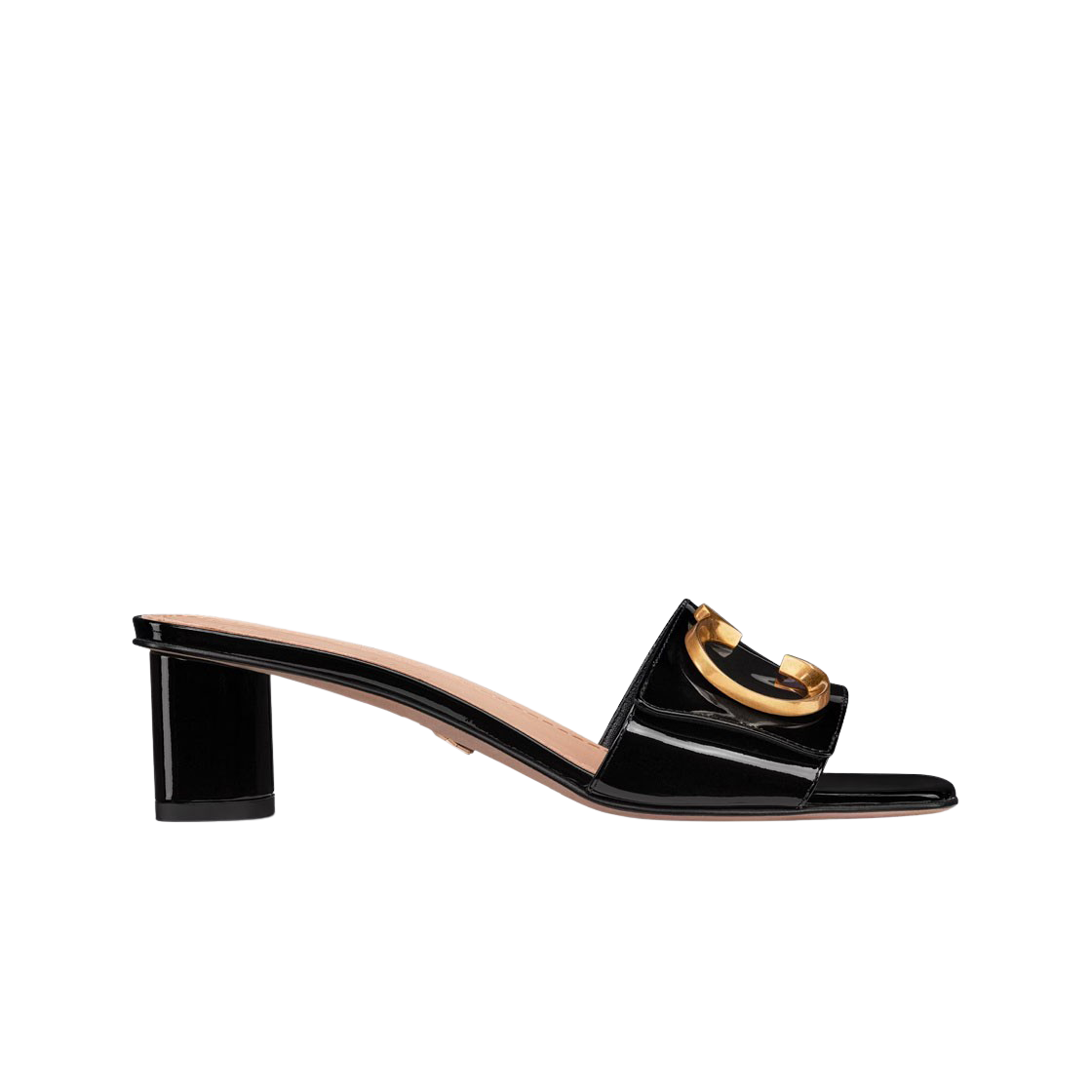 (W) 디올 체스트 뮬 힐 페이턴트 카프스킨 블랙((W) Dior Cest Mule Heel Patent Calfskin Black) - 1