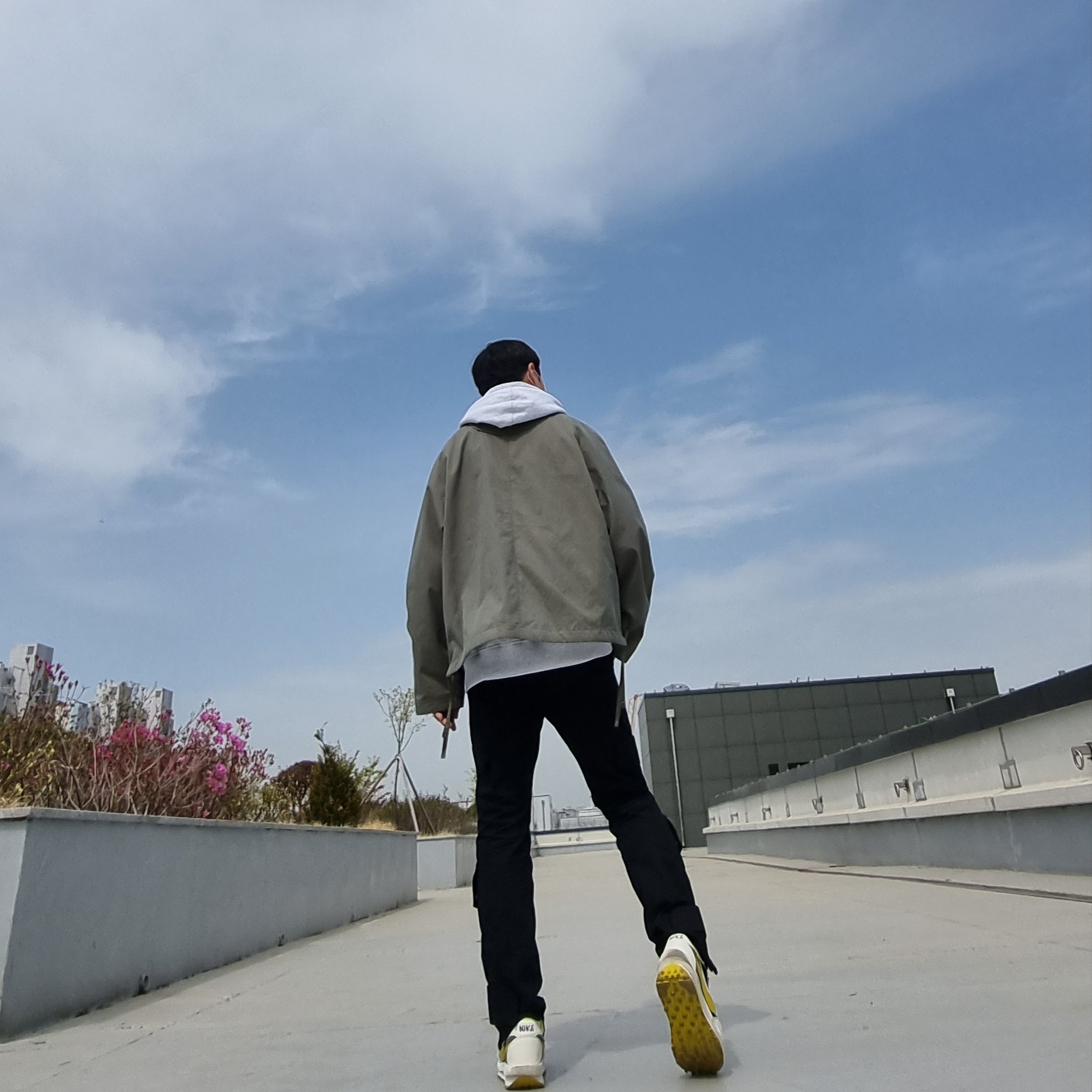 Nike x Sacai x Undercover LDWaffle Black Bright Citron, Stussy Basic Stussy Hoodie Ash Heather 2021 착용 스타일 - 3