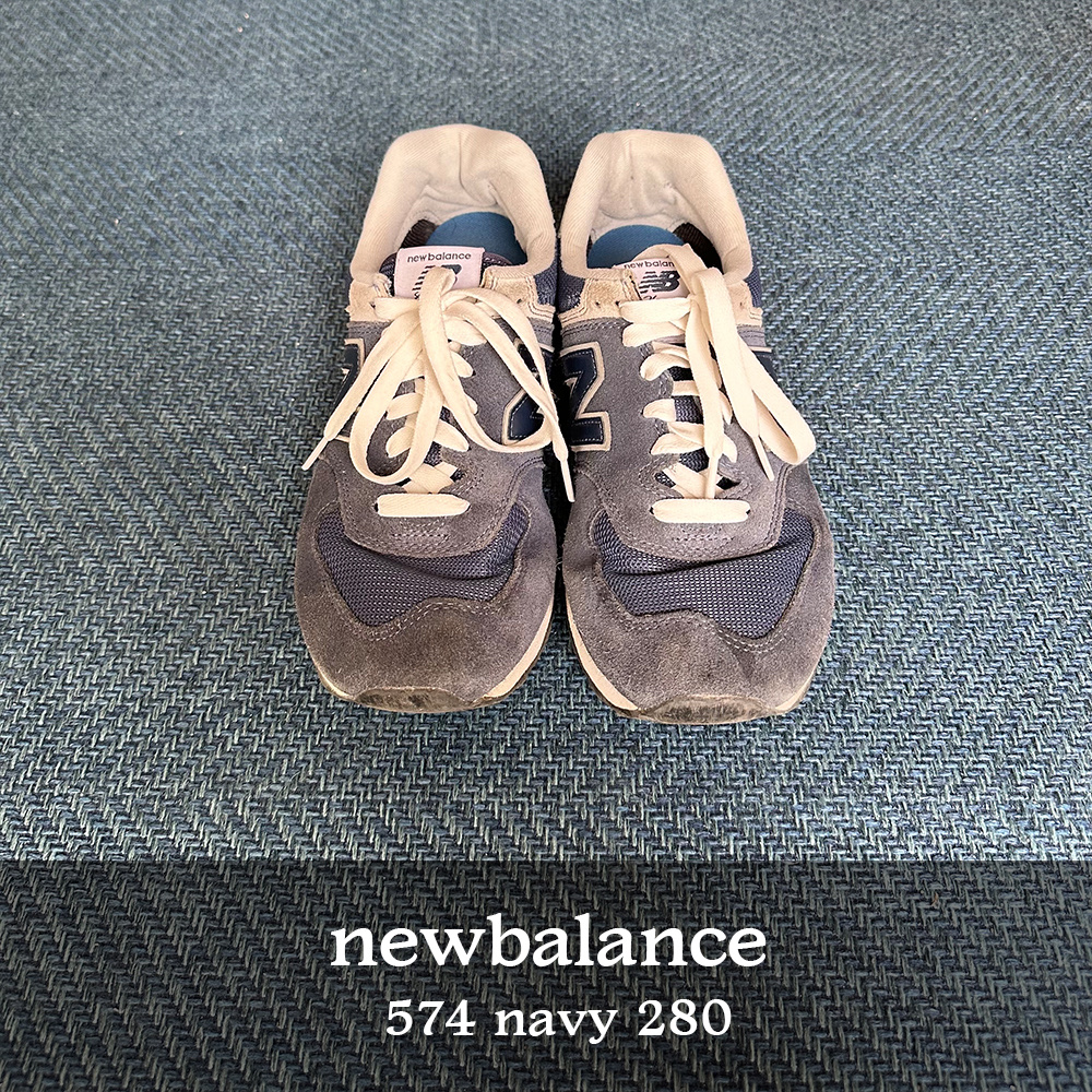 New Balance 574 Navy - D Standard 착용 스타일