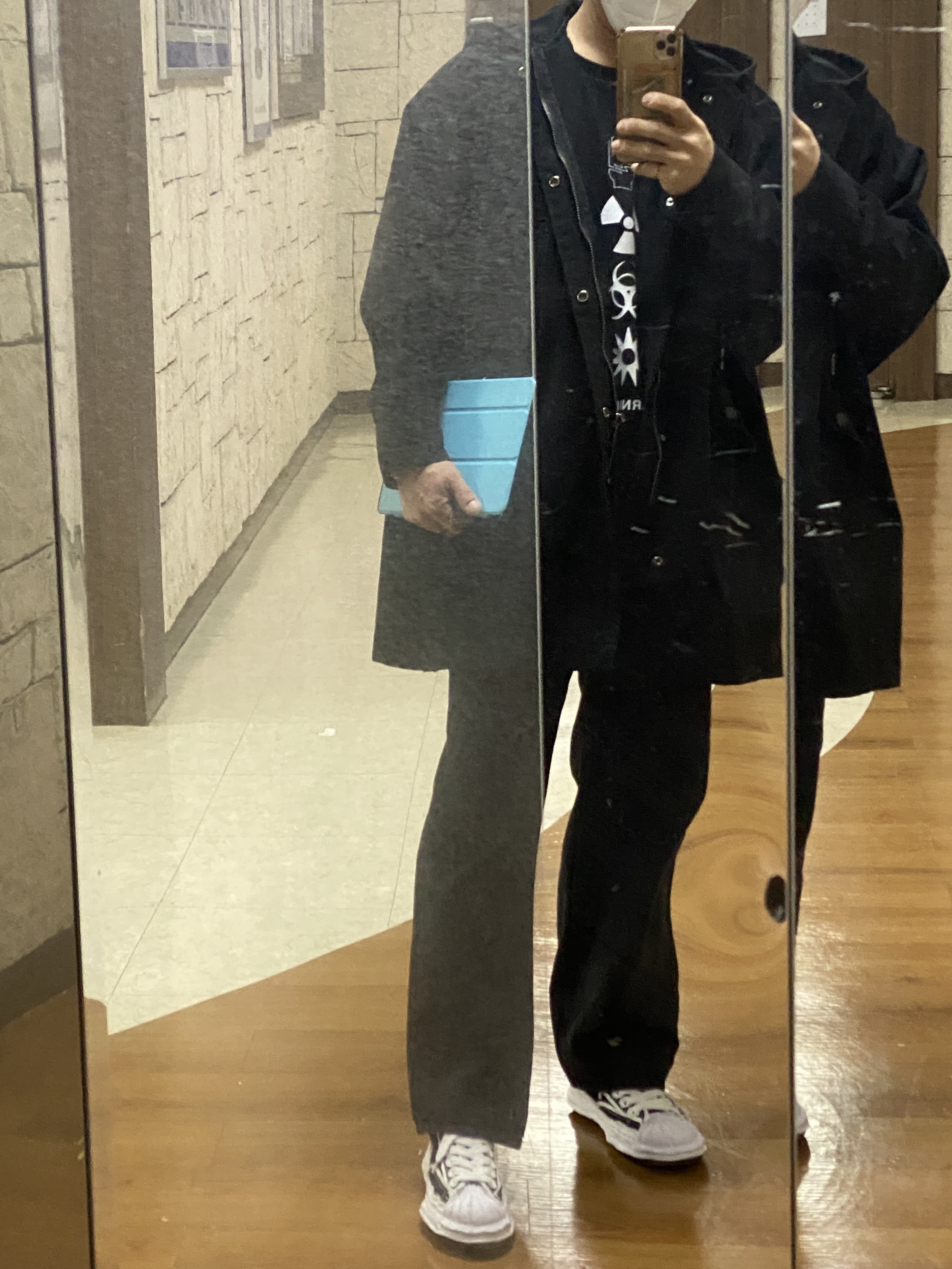 Maison Mihara Yasuhiro Blakey OG Sole OH Canvas Low-top Sneakers Black 착용 스타일