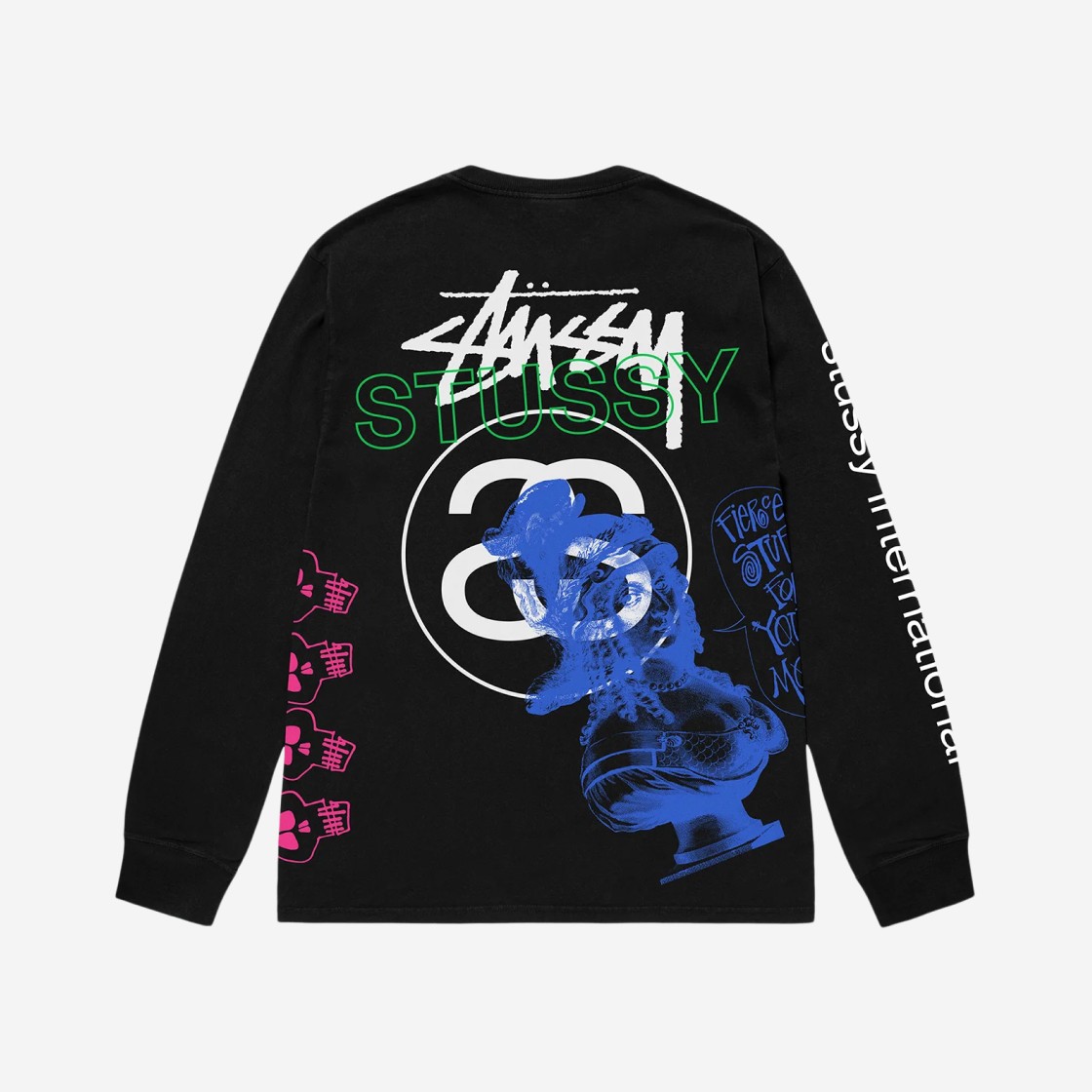 Stussy Test Strike Pigment Dyed LS T-Shirt Black 상세 이미지 1