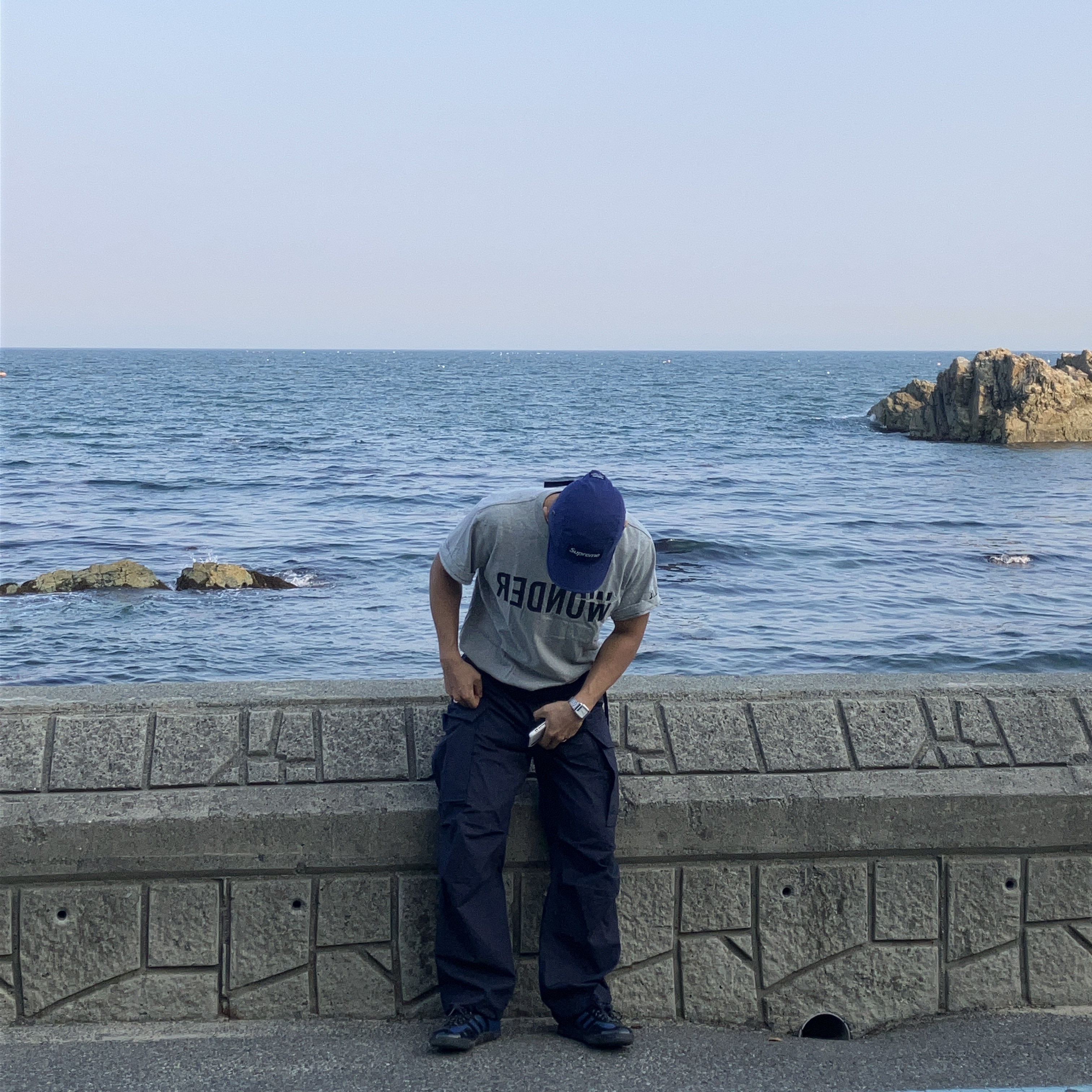Supreme Military Camp Cap Light Navy - 23SS 착용 스타일 - 1