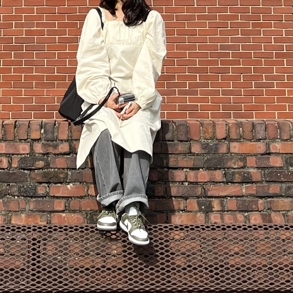 (W) Nike Dunk Low Medium Olive 착용 스타일