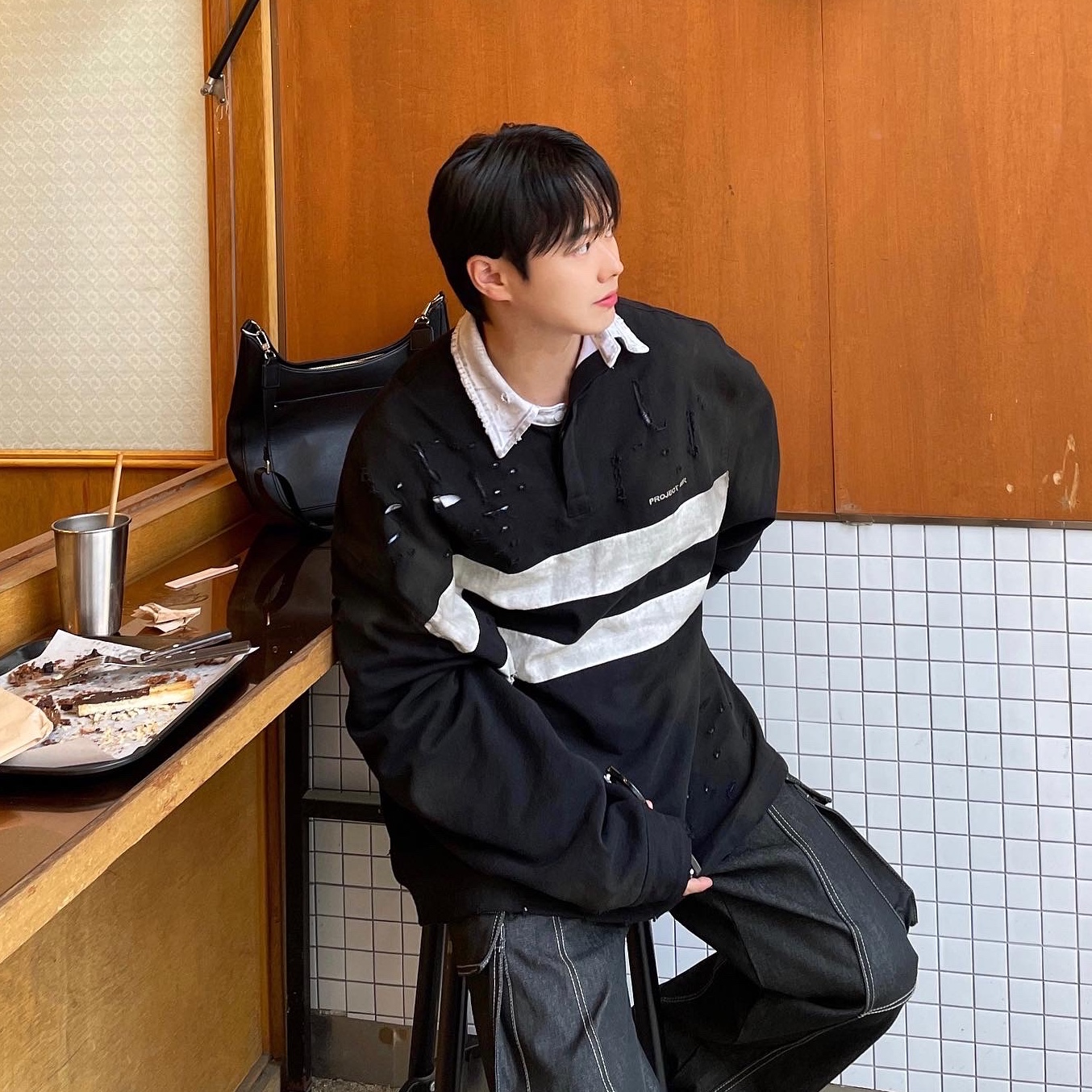 Project G/R Bullied Polo Shirts Black, Balenciaga Steroid Derby Black 착용 스타일 - 3
