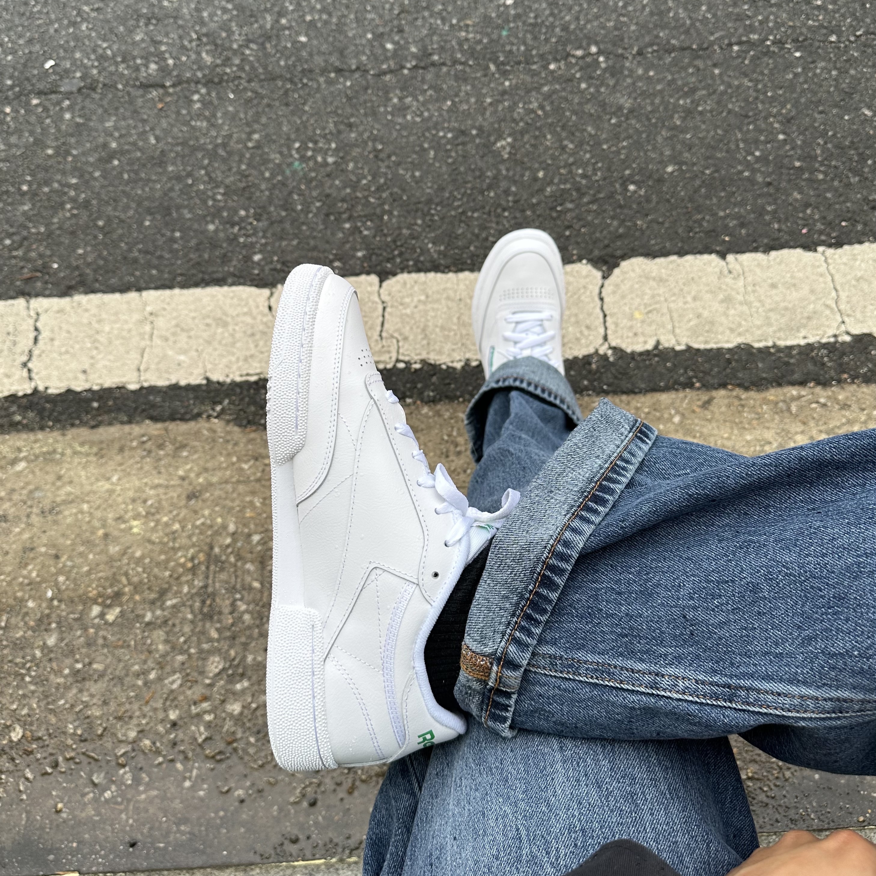 Reebok Club C 85 White 착용 스타일