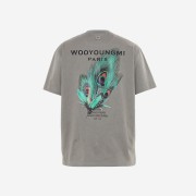 Wooyoungmi Feather Back Logo T-Shirt Grey - 23SS
