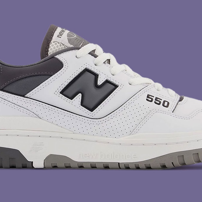 New Balance 550 White Grey Dark Grey - 2E Wide, New Balance 550 White Marblehead - D Standard 착용 스타일