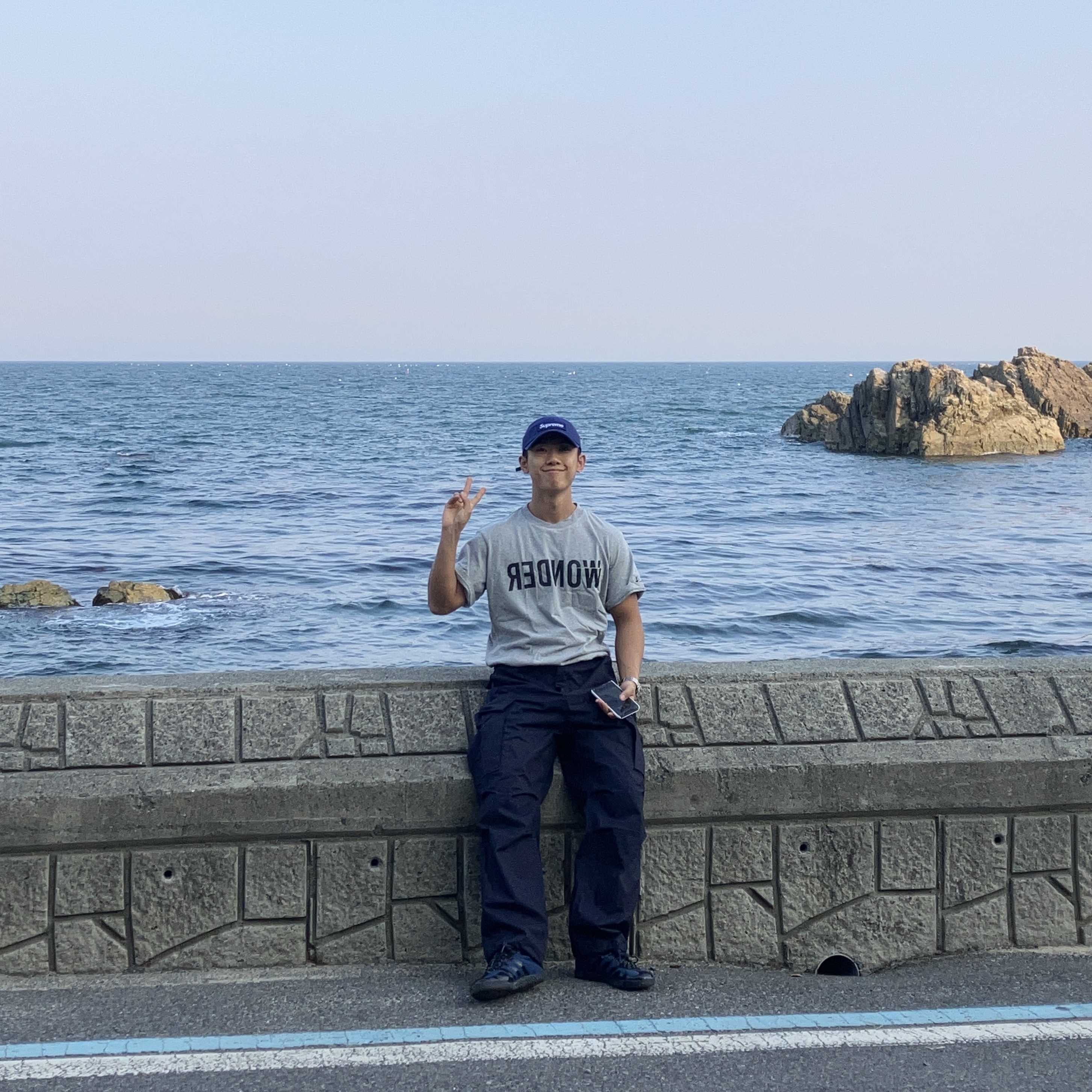 Supreme Military Camp Cap Light Navy - 23SS 착용 스타일 - 2