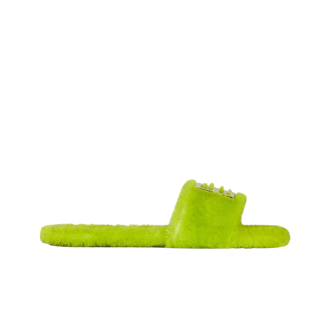 (W) 지방시 4G 셔링 플랫 뮬 시트러스 그린((W) Givenchy 4G Flat Mule in Shearling Citrus Green)