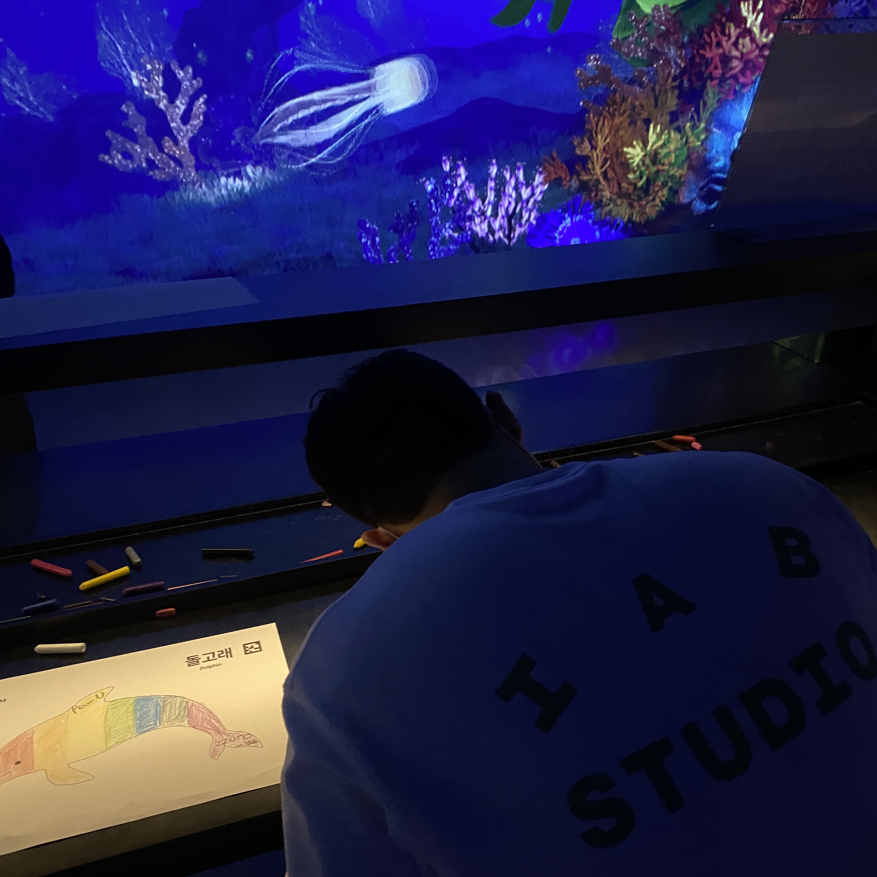 IAB Studio T-Shirt White Light Green 착용 스타일