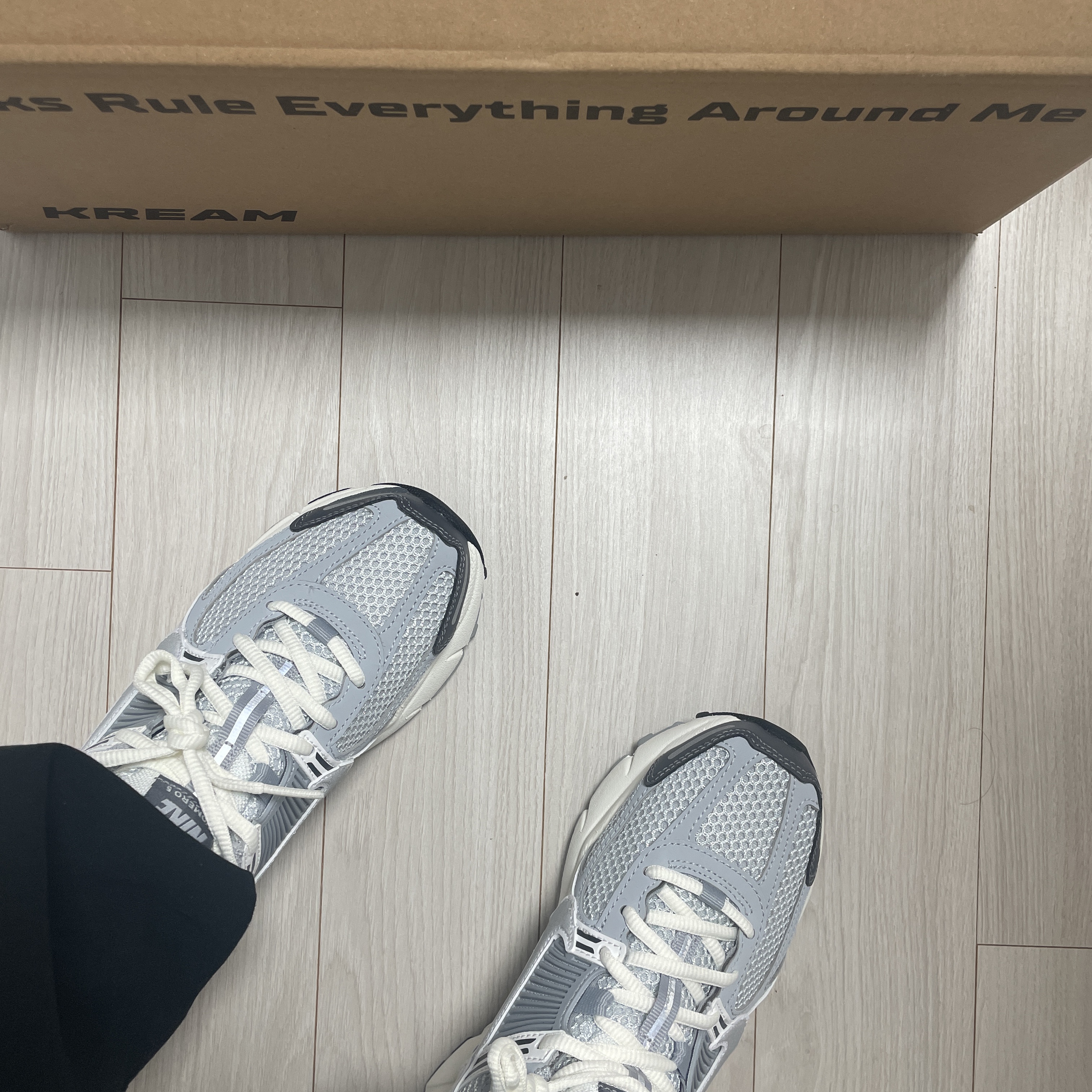 (W) Nike Zoom Vomero 5 Pure Platinum Metallic Silver 착용 스타일 - 2