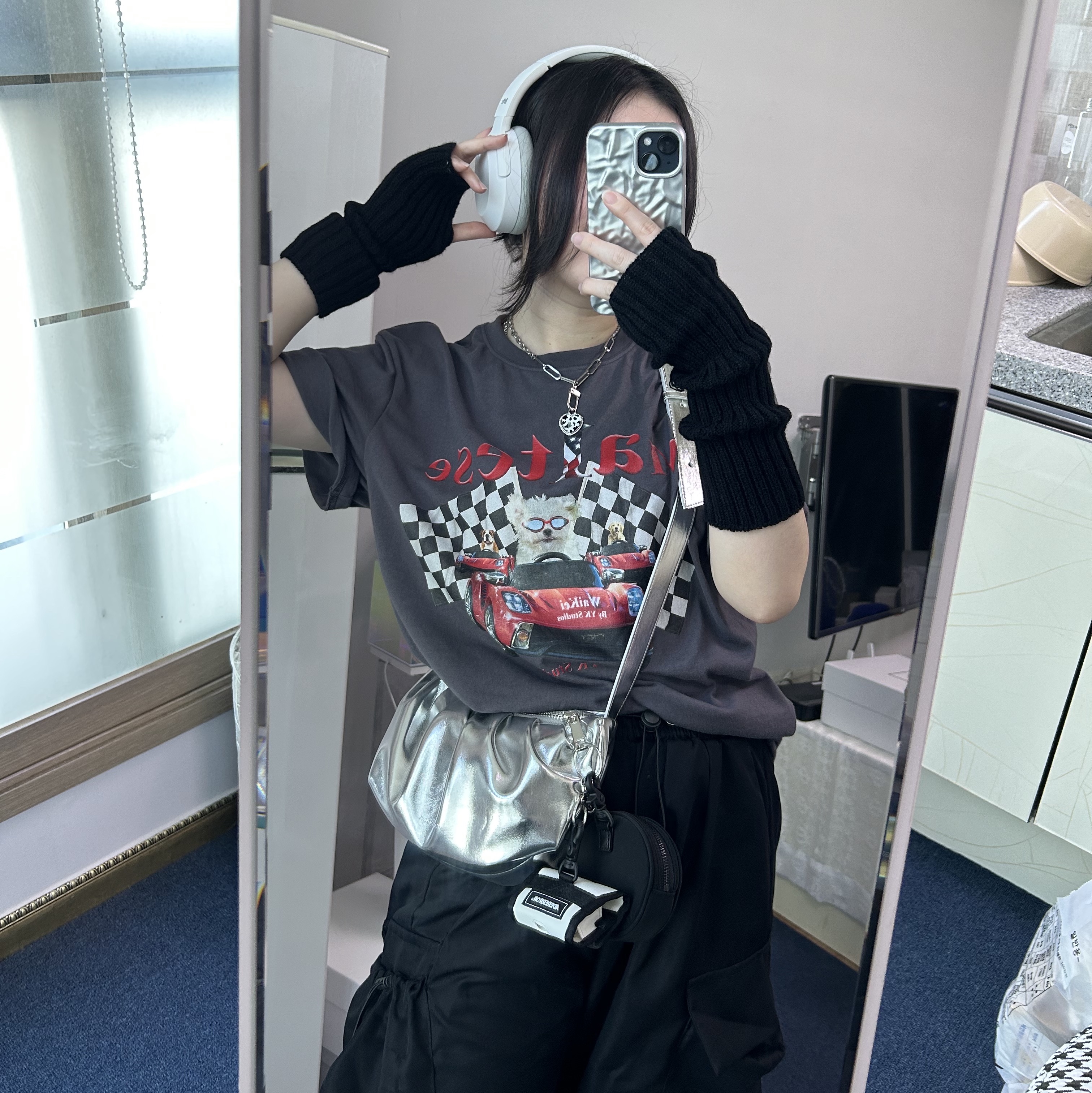 Ader Error Inarow Cross Bag Multi, Salomon ACS Pro Black 착용 스타일 - 1