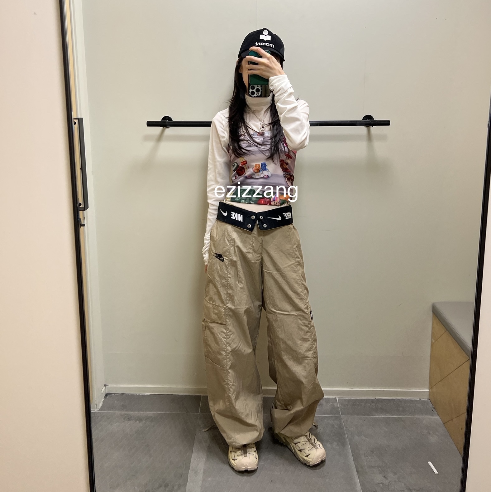 (W) Isabel Marant Tyron Cap Black - 21FW, Hoka Hopara Shifting Sand Dune 착용 스타일