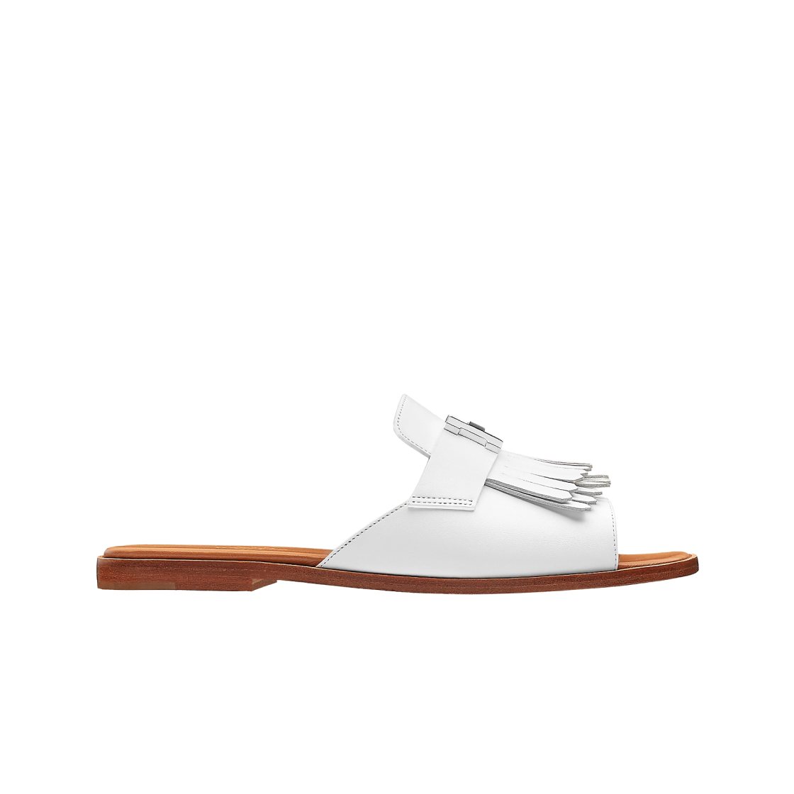 (W) 에르메스 오퇴유 샌들 카프스킨 & 팔라듐 하드웨어 블랑((W) Hermes Auteuil Sandal Calfskin & Palladium Blanc) - 1