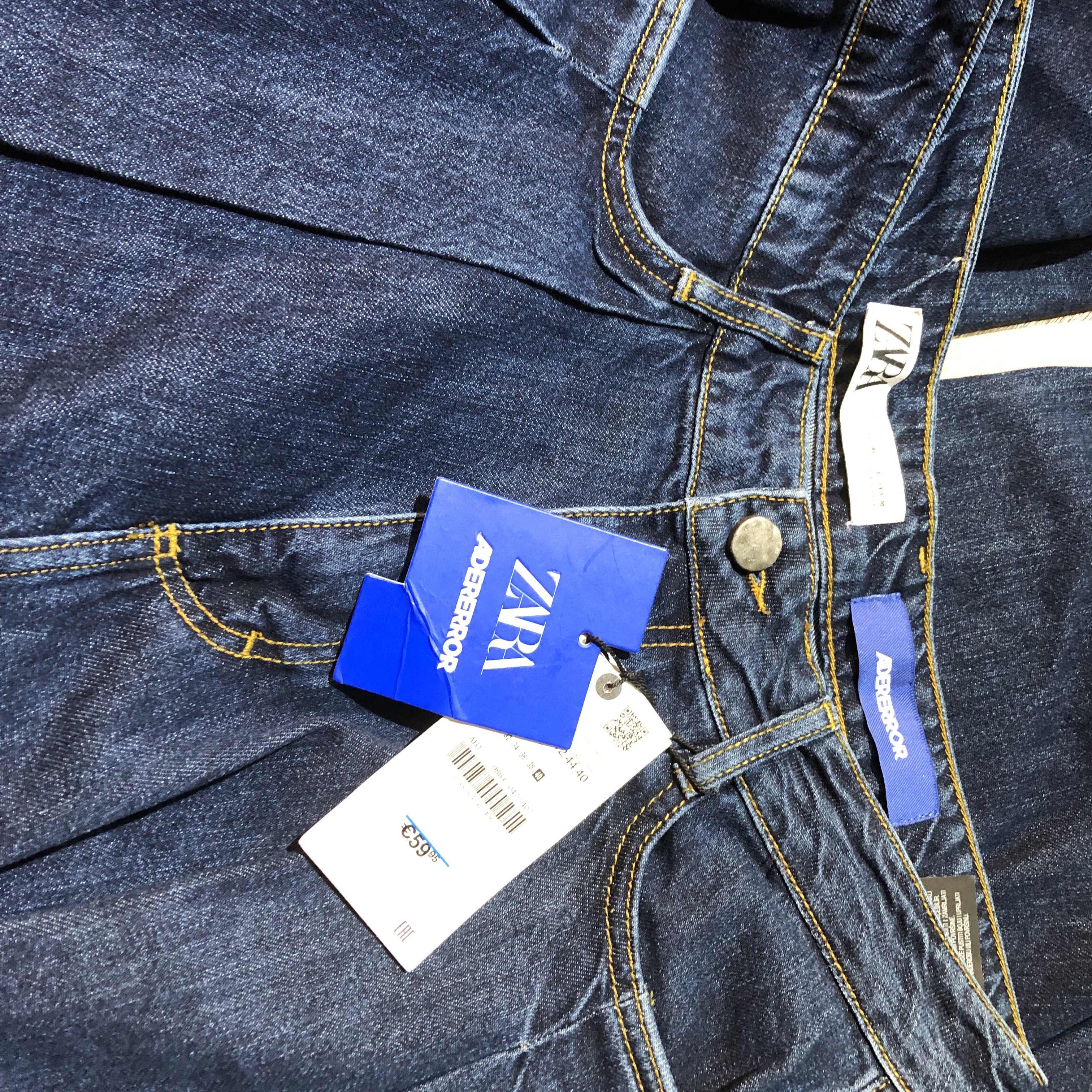 Zara x Ader Error Wide Leg Jeans Blue 착용 스타일
