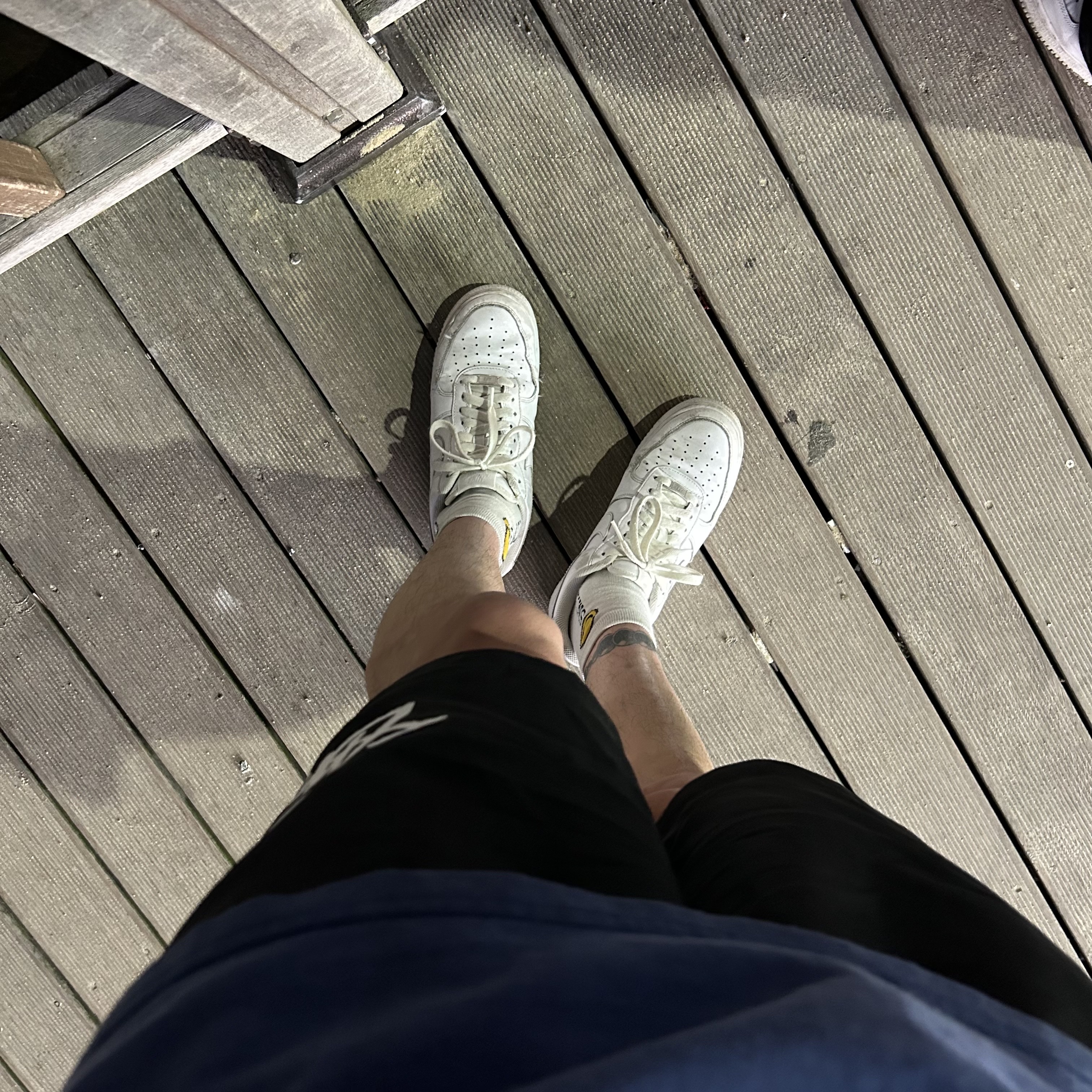 Stussy Big Stock Water Shorts Black, Nike Air Force 1 '07 Low White 착용 스타일