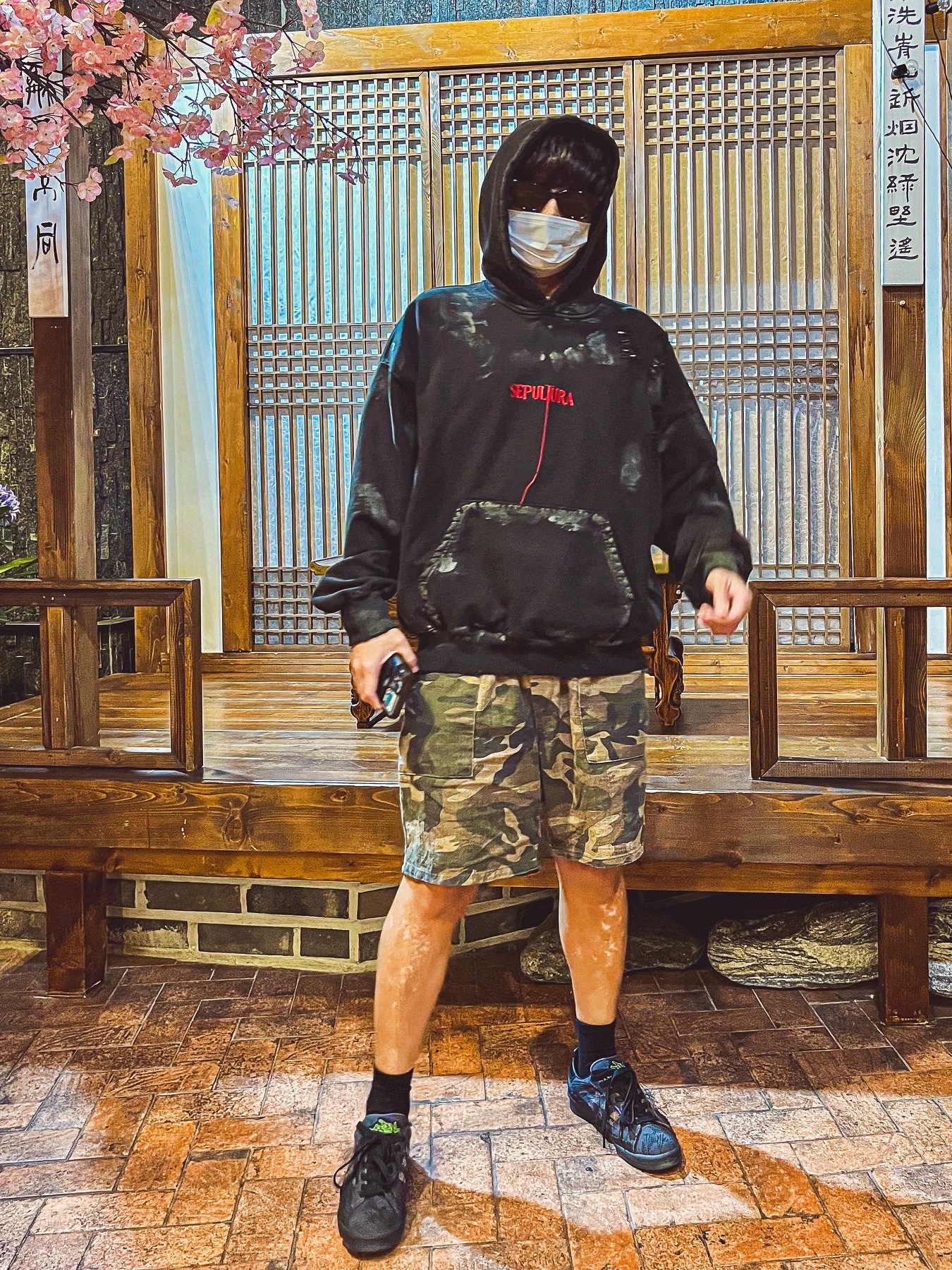 Undermycar Sepultura Damage Washed Hood Rubber Dirty Coated - 23SS, Adidas x Youth of Paris Campus 80s Core Black 착용 스타일 - 2