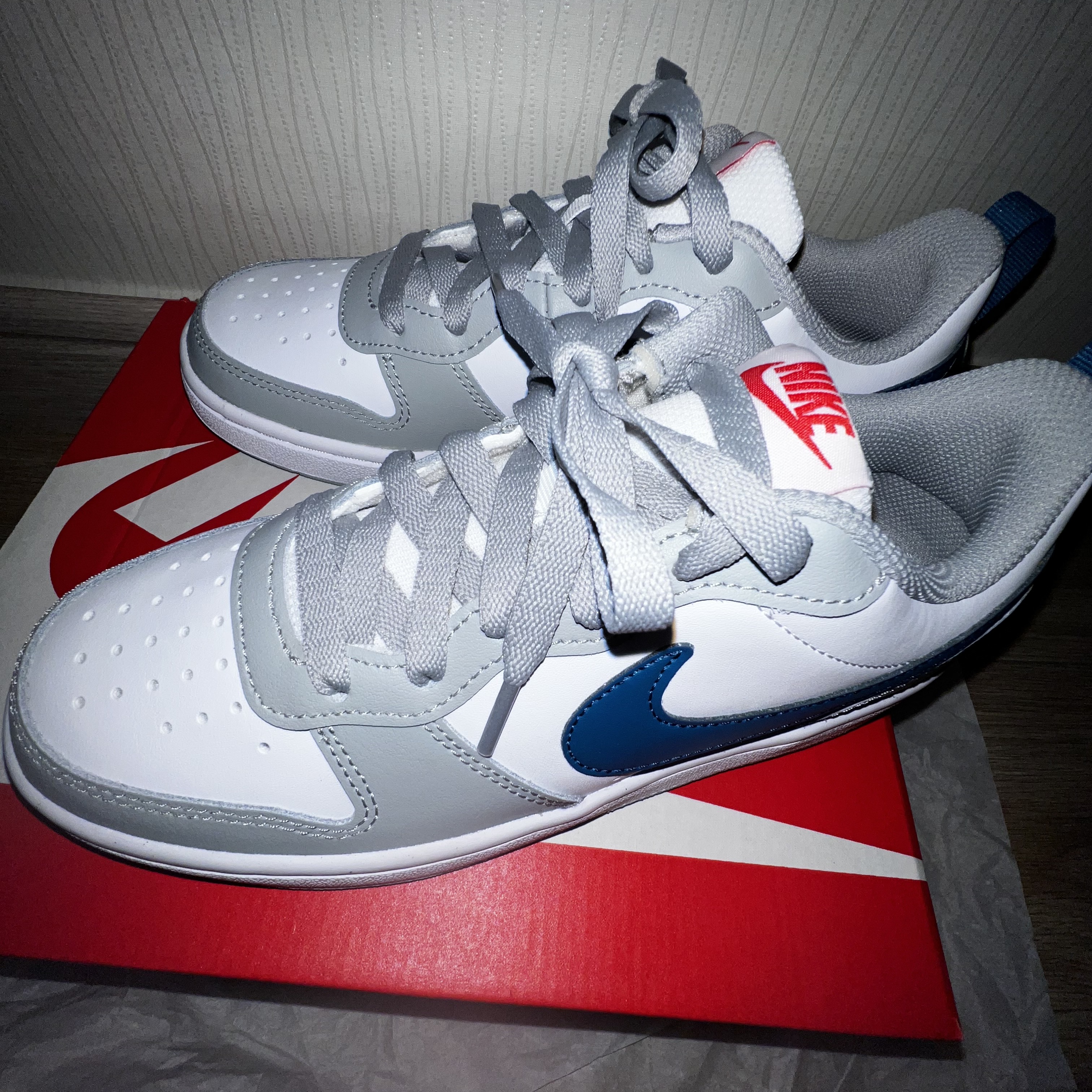 (GS) Nike Court Borough Low 2 Light Smoke Grey 착용 스타일