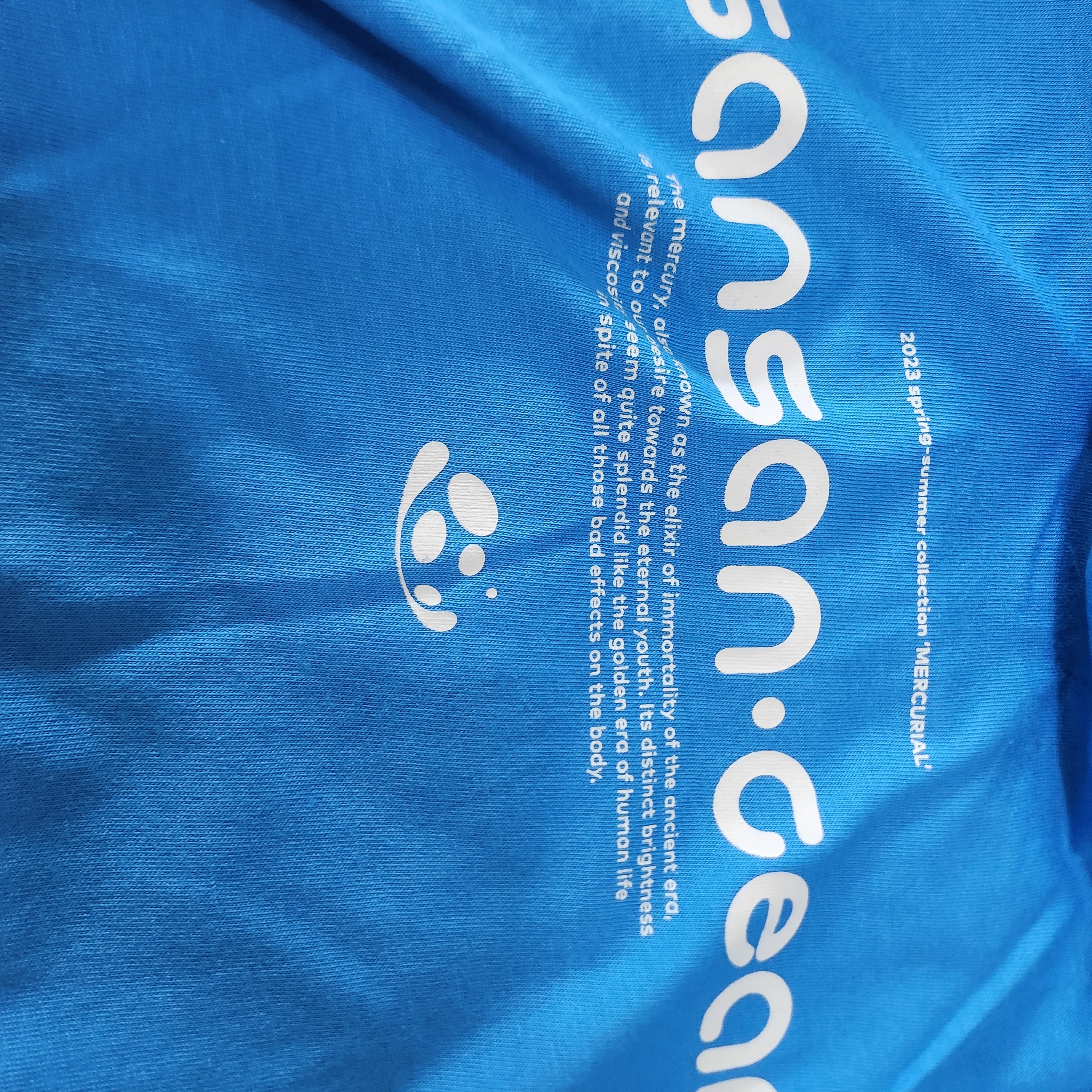Sansan Gear Logo T-Shirt Blue - 23SS 착용 스타일