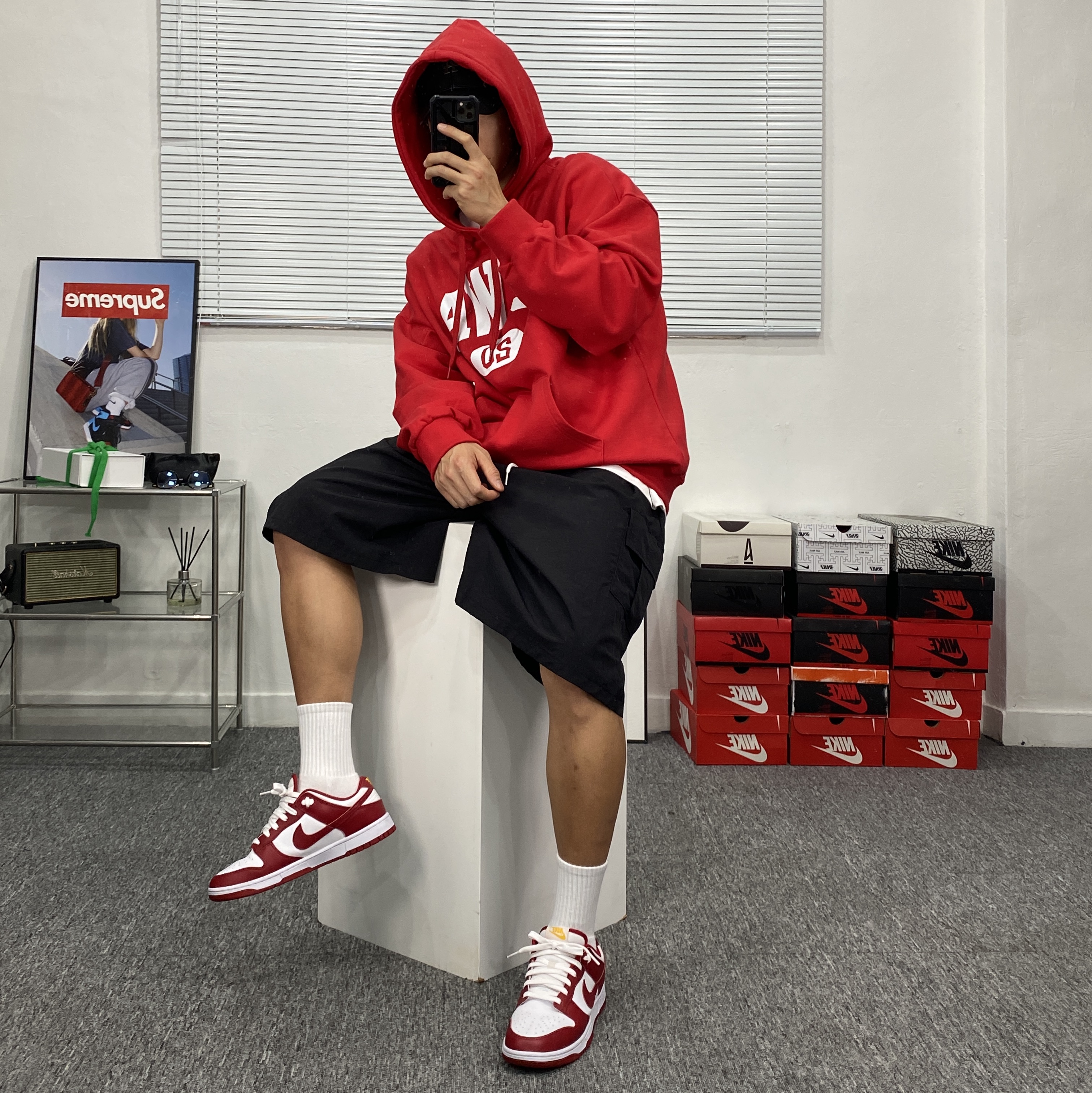 Nike Dunk Low Retro Gym Red 착용 스타일 - 1