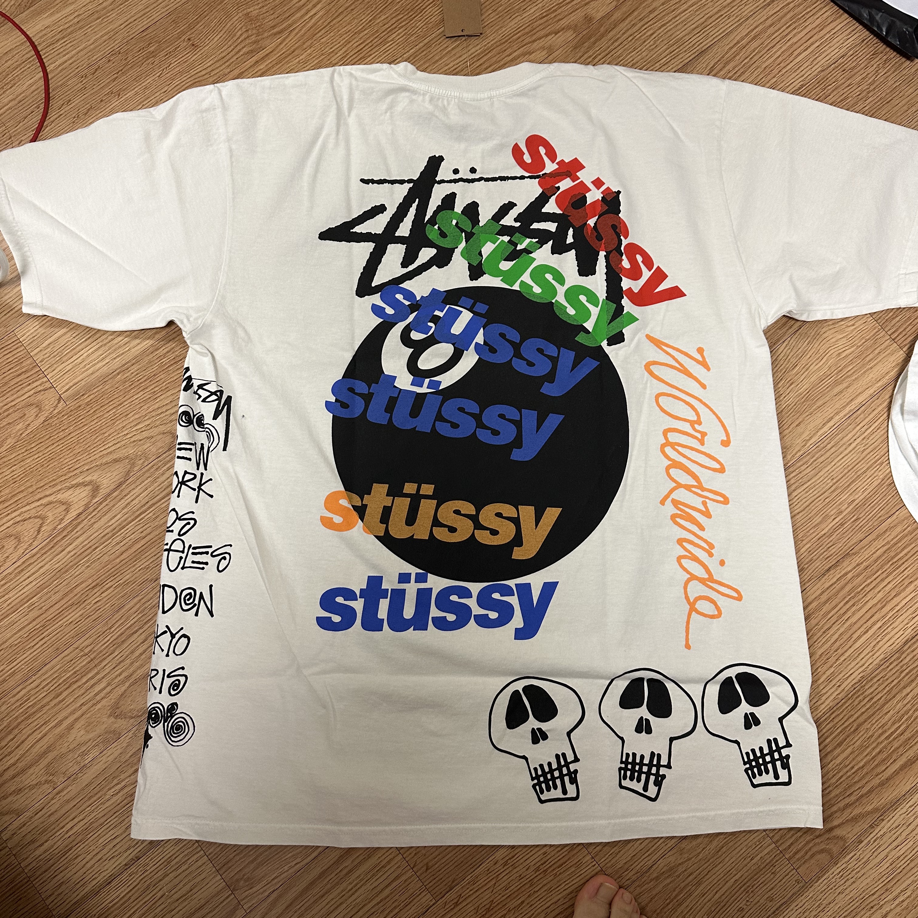 Stussy Test Strike Pigment Dyed T-Shirt Natural 착용 스타일 - 2