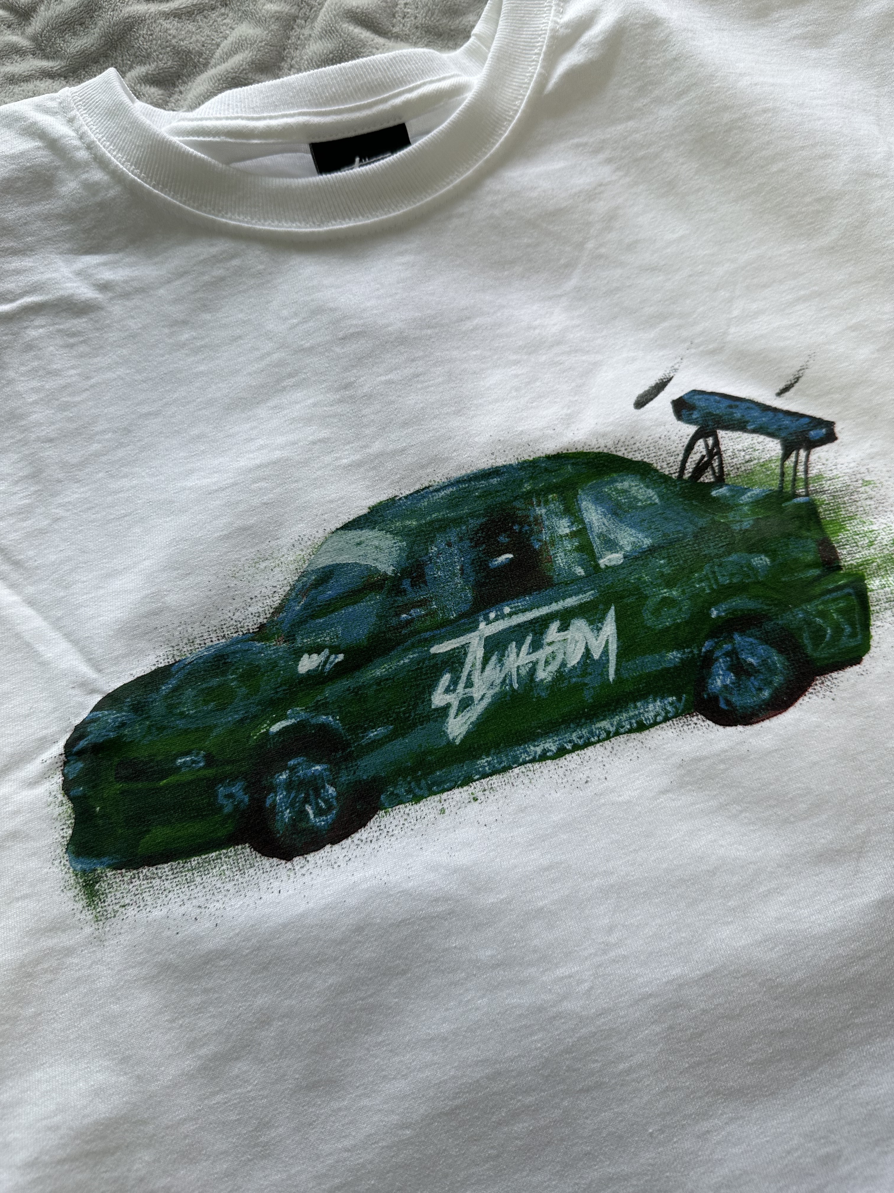 Stussy Race Car T-Shirt White 착용 스타일 - 2