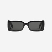(W) Gucci Rectangle Frame Sunglasses Shiny Black Acetate