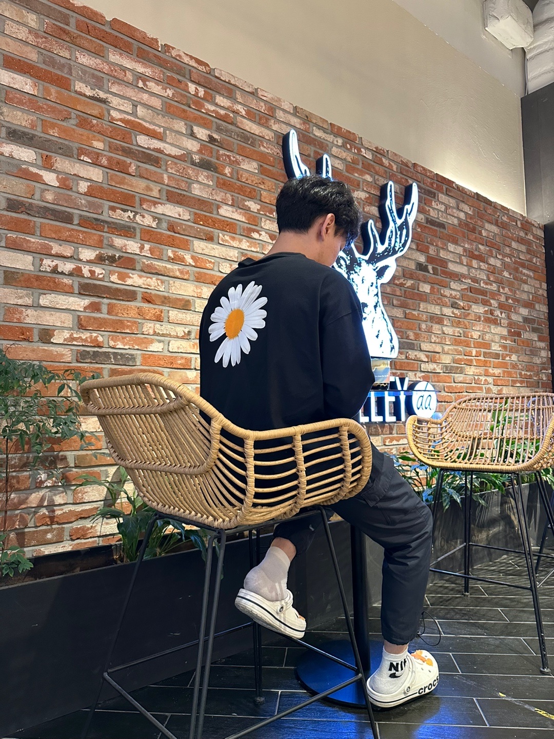 Nike x Peaceminusone LS T-Shirt Black (DR0098-010) 착용 스타일