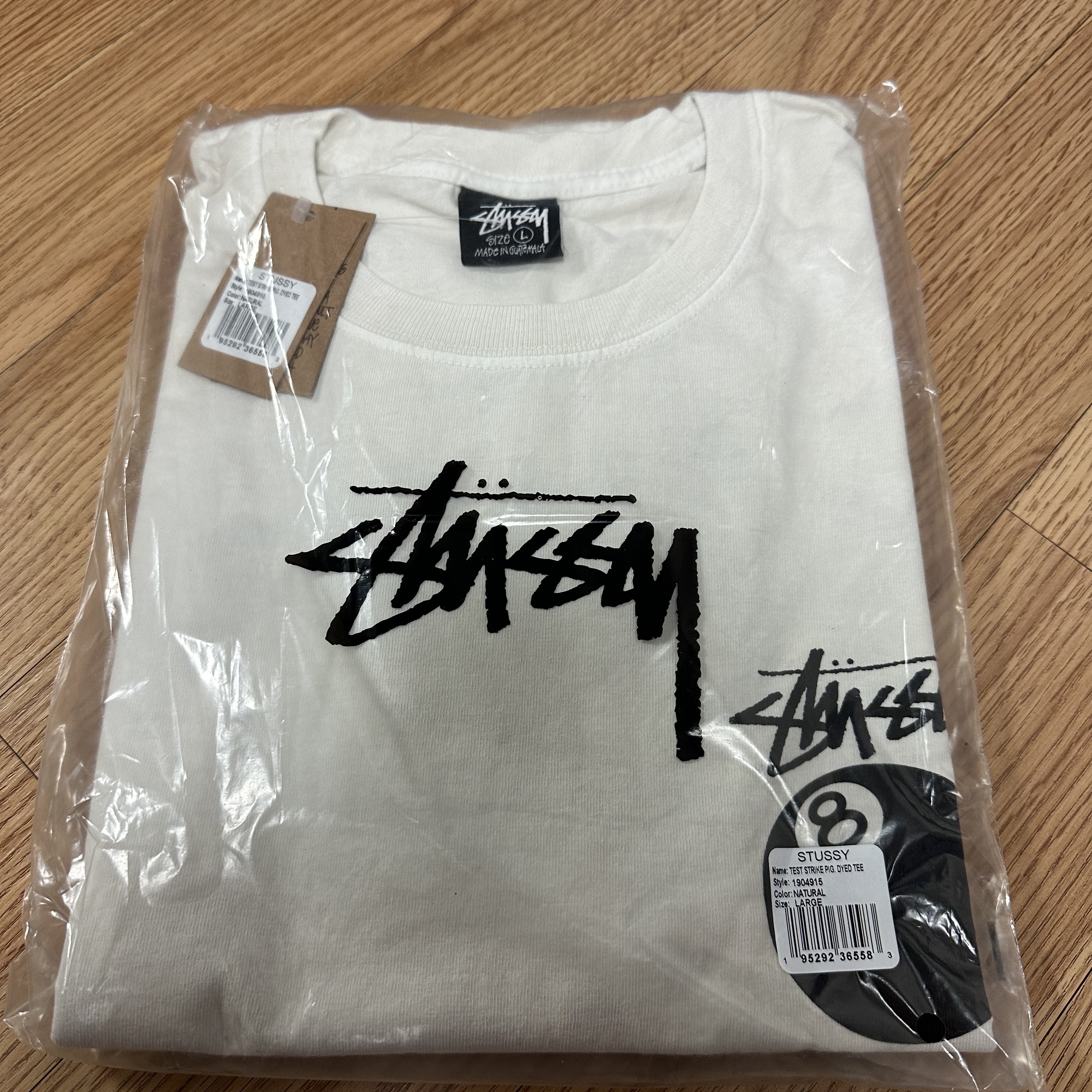 Stussy Test Strike Pigment Dyed T-Shirt Natural 착용 스타일 - 1