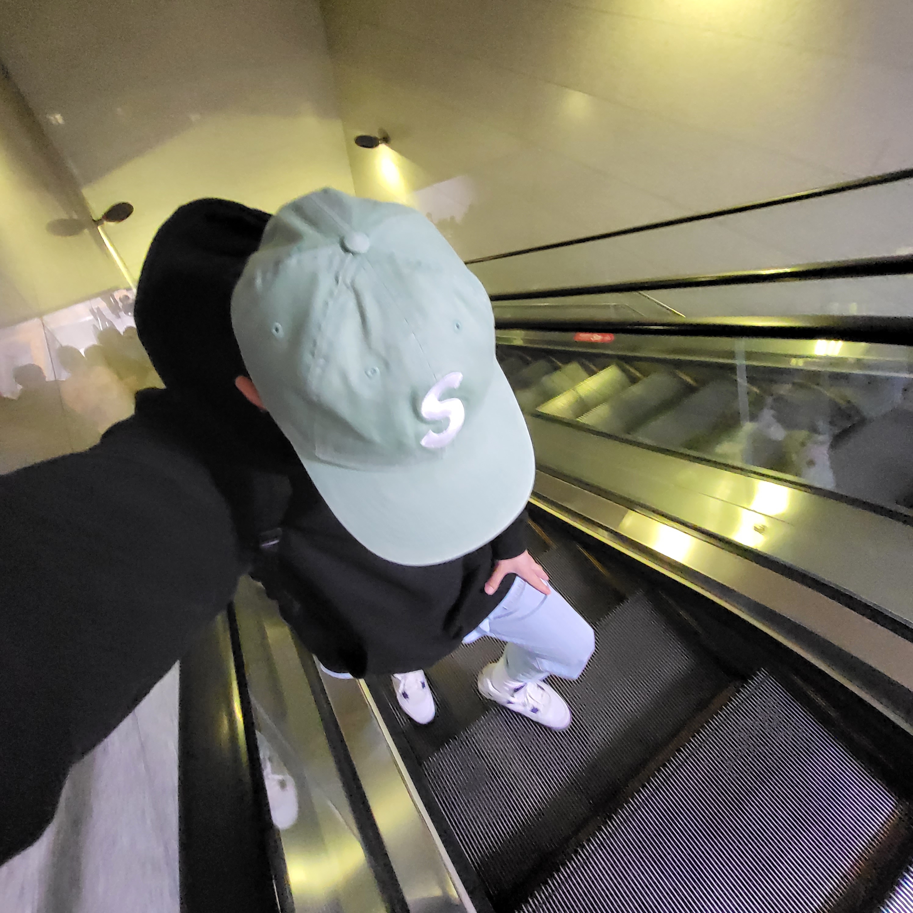 Supreme Pigment Print S Logo 6-Panel Light Sage - 22FW, Jordan 4 Retro Midnight Navy 착용 스타일 - 2