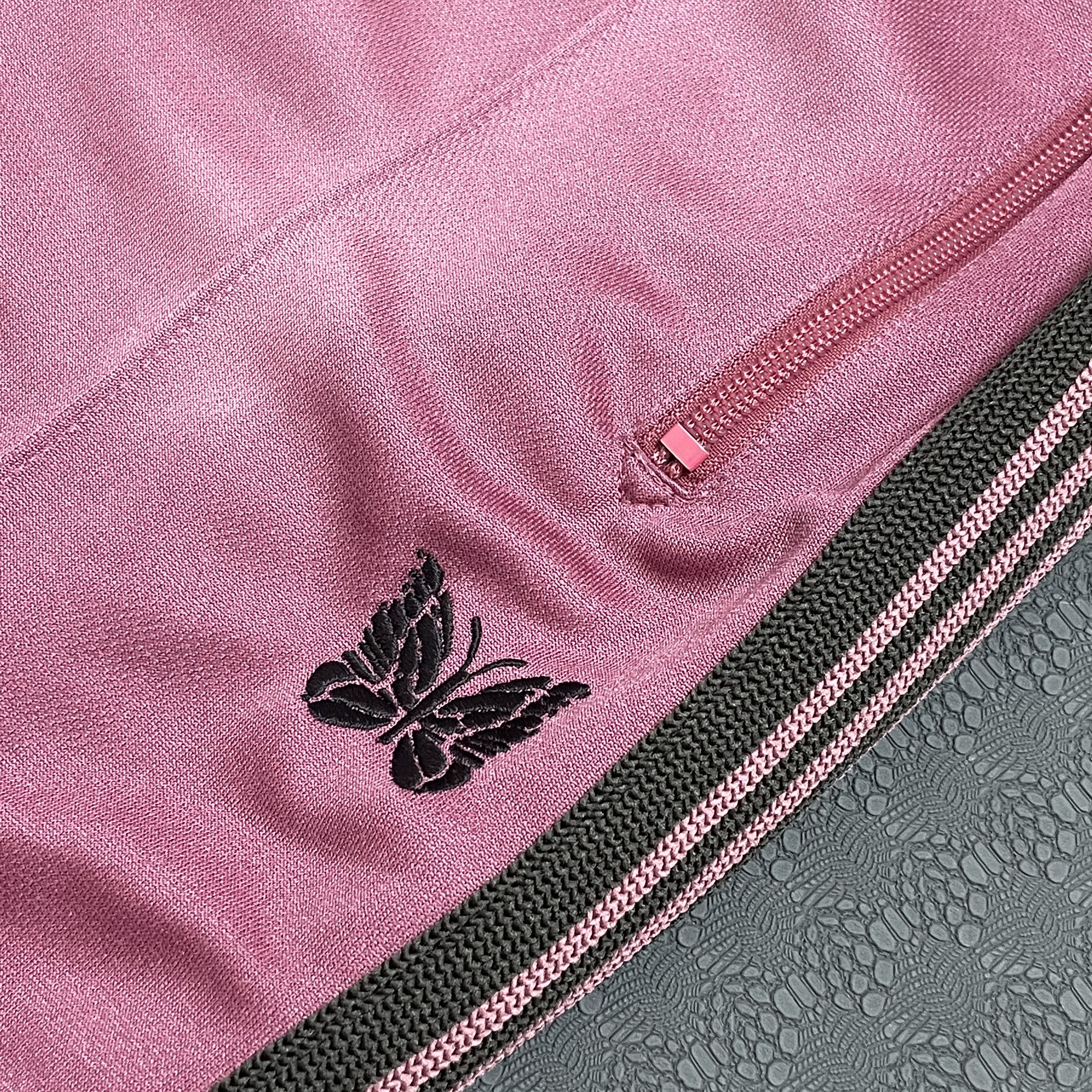 Needles Boot-Cut Track Pants Poly Smooth Smoke Pink 착용 스타일