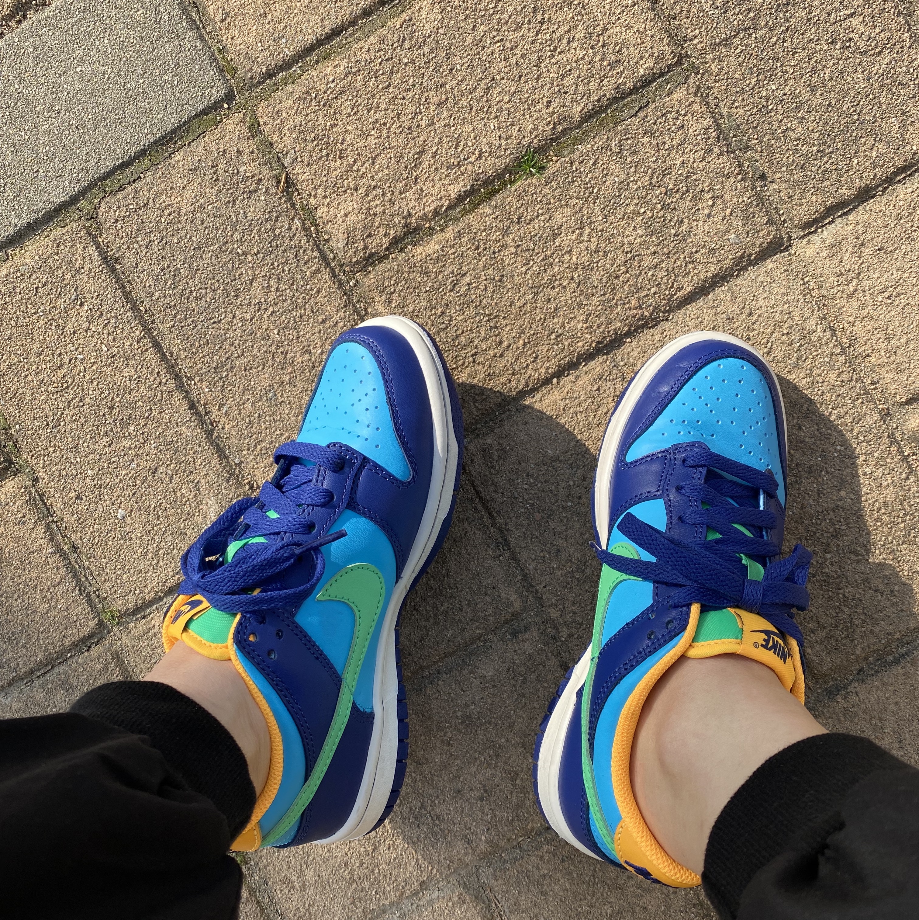 (GS) Nike Dunk Low Baltic Blue and Electric Algae 착용 스타일 - 2