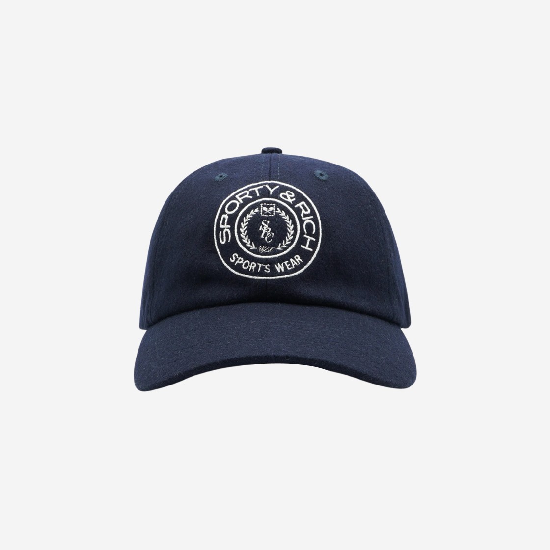 Sporty & Rich Connecticut Crest Wool Cap Navy 상세 이미지 1