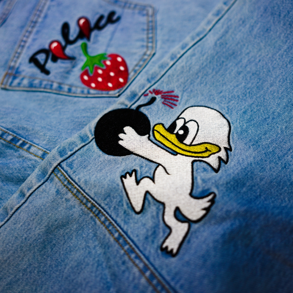 Palace Duck Bomb Panel Jeans Stone Wash - 22SS 착용 스타일