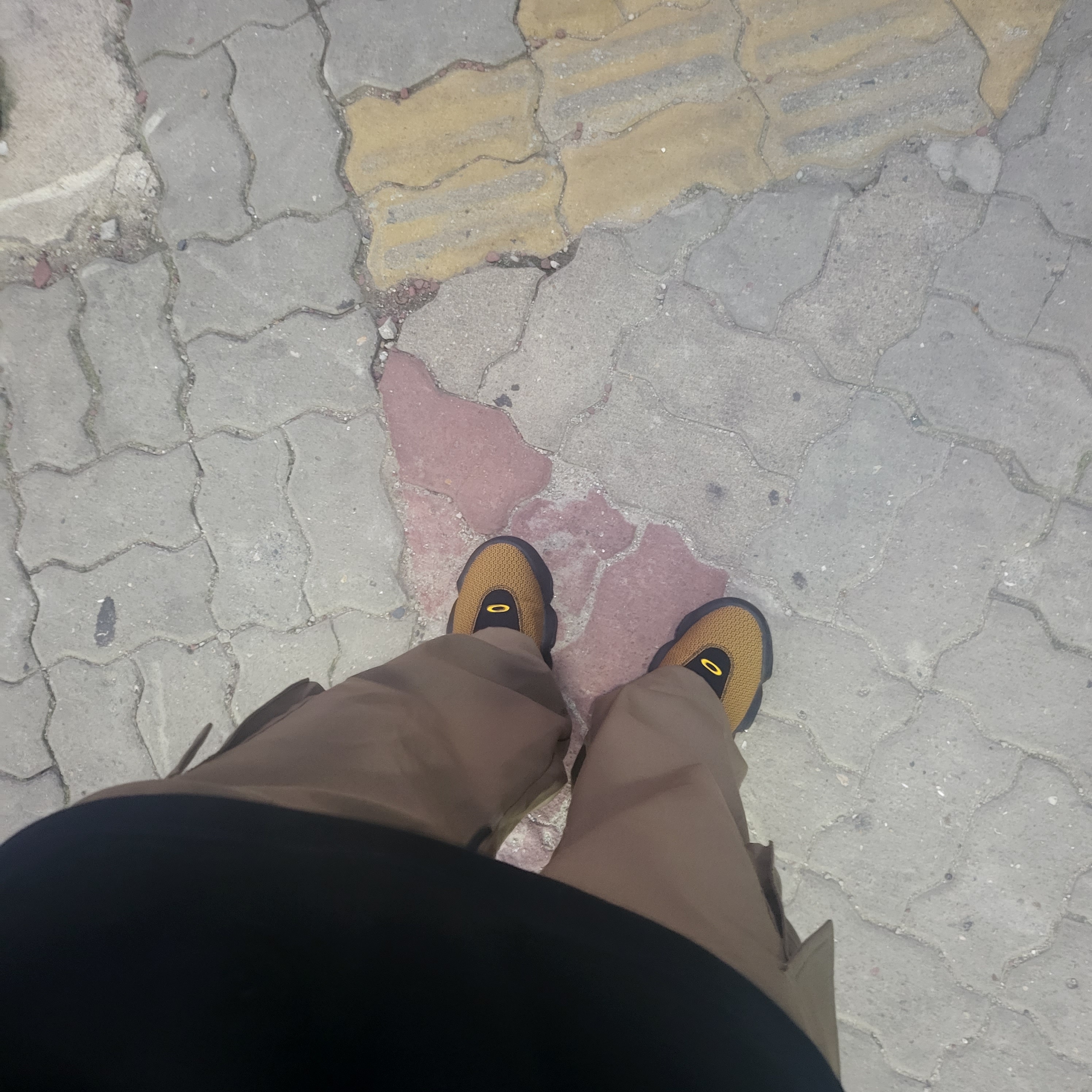 Oakley Factory Team x Brain Dead Jacquard Flesh Yellow Black 착용 스타일